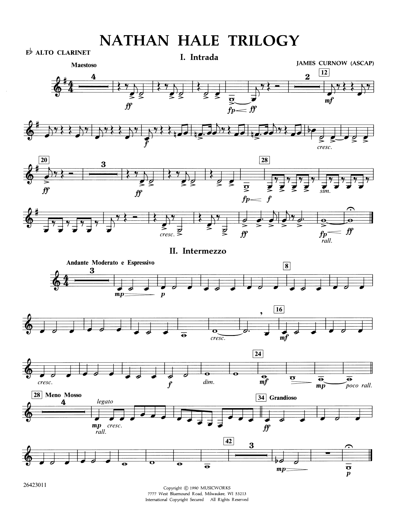 Nathan Hale Trilogy - Eb Alto Clarinet