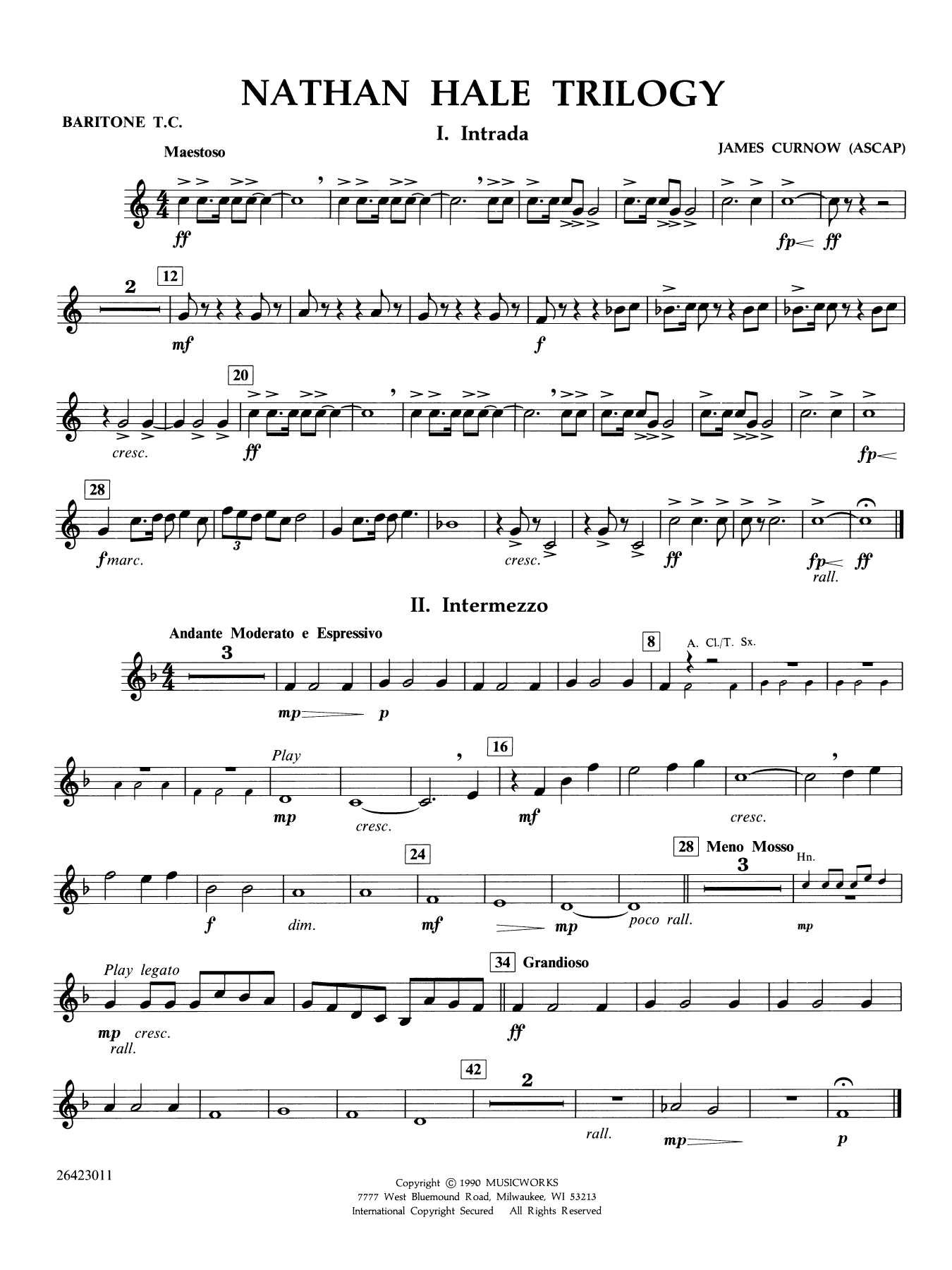 Nathan Hale Trilogy - Baritone T.C.