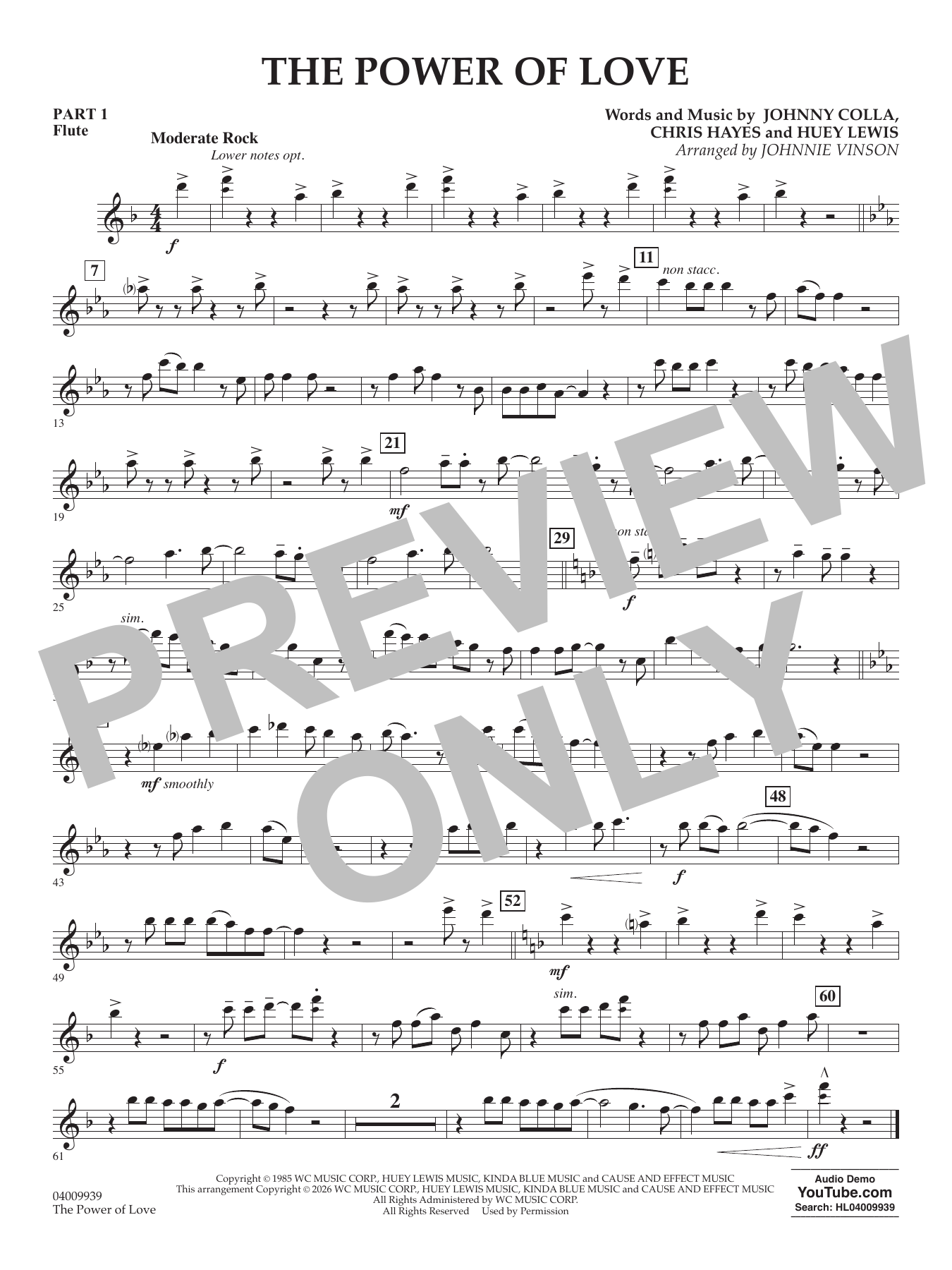 The Power Of Love (arr. Johnnie Vinson) - Pt.1 - Flute