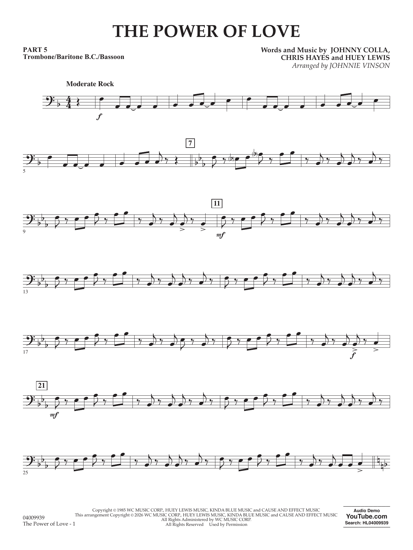 The Power Of Love (arr. Johnnie Vinson) - Pt.5 - Trombone/Bar. B.C./Bsn.