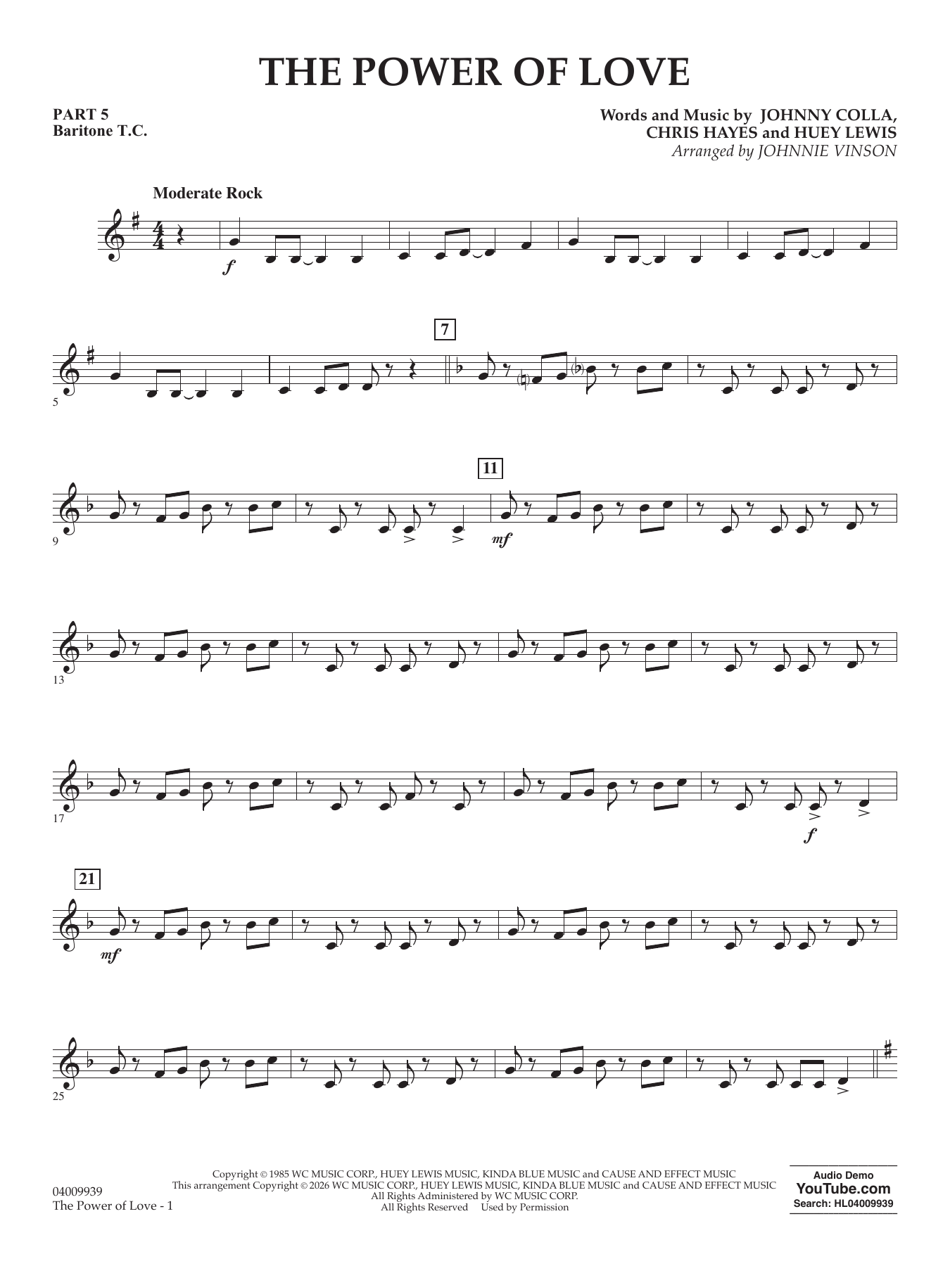 The Power Of Love (arr. Johnnie Vinson) - Pt.5 - Baritone T.C.