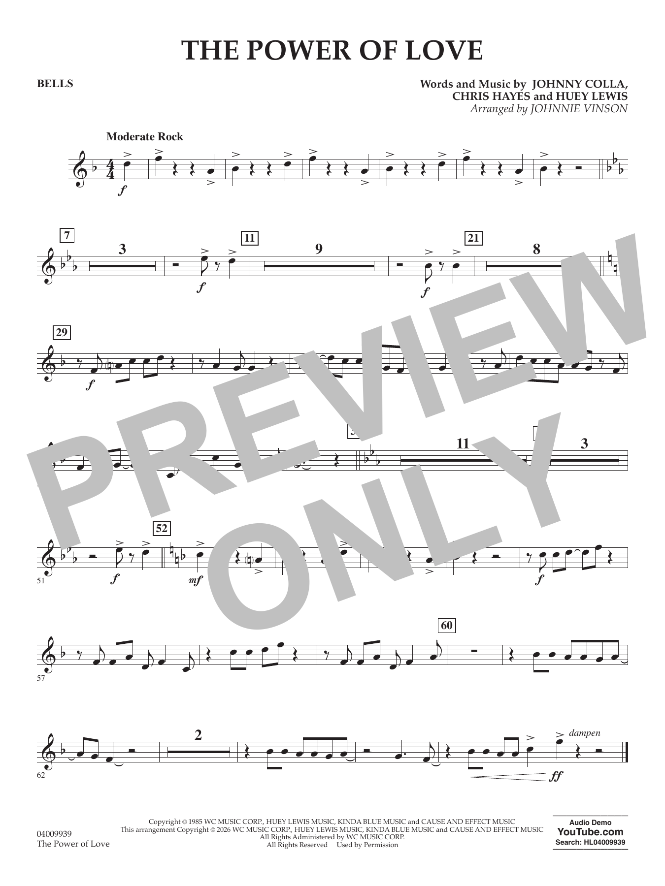 The Power Of Love (arr. Johnnie Vinson) - Bells