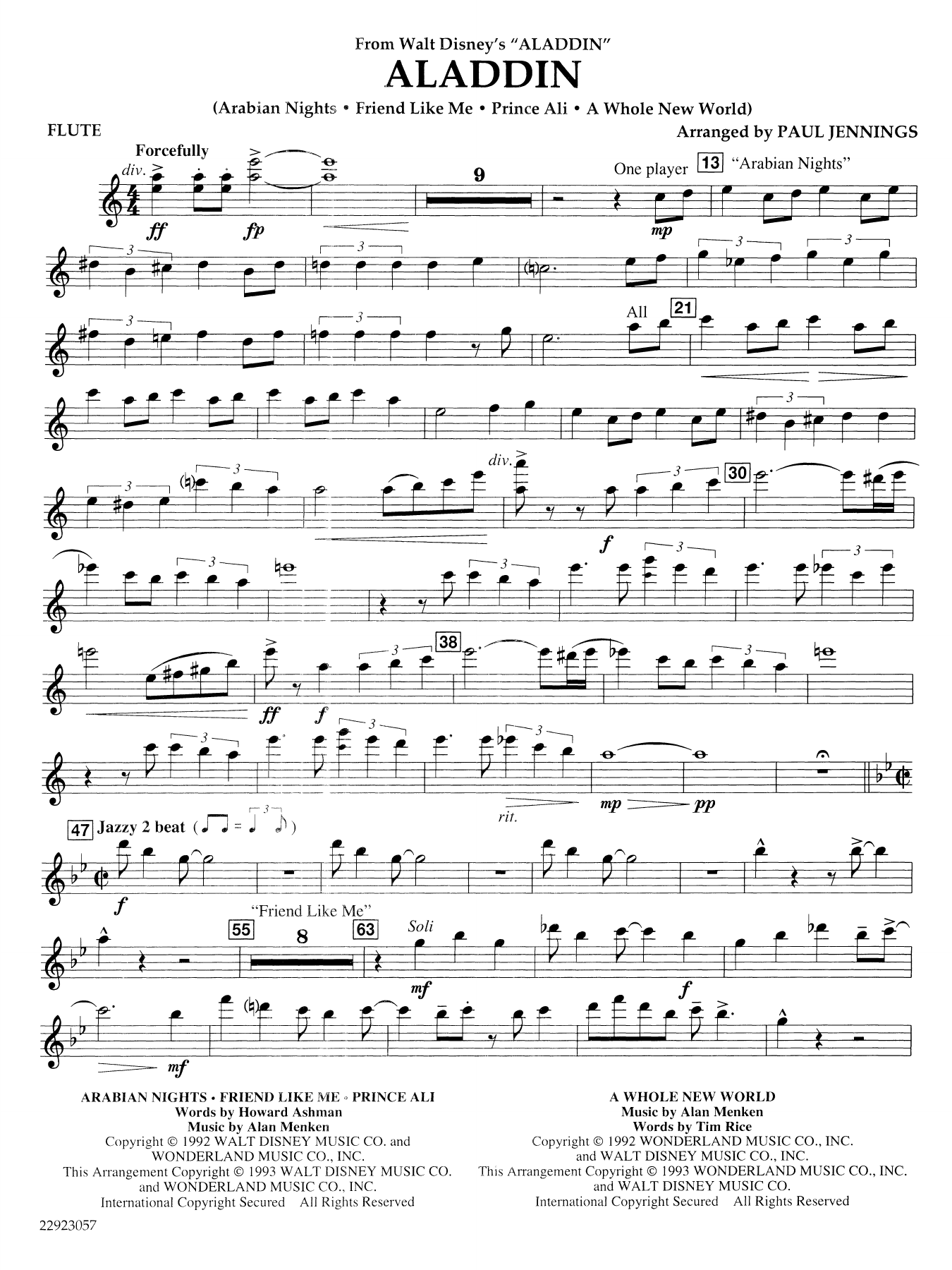 Aladdin (Medley) (arr. Paul Jennings) - Flute