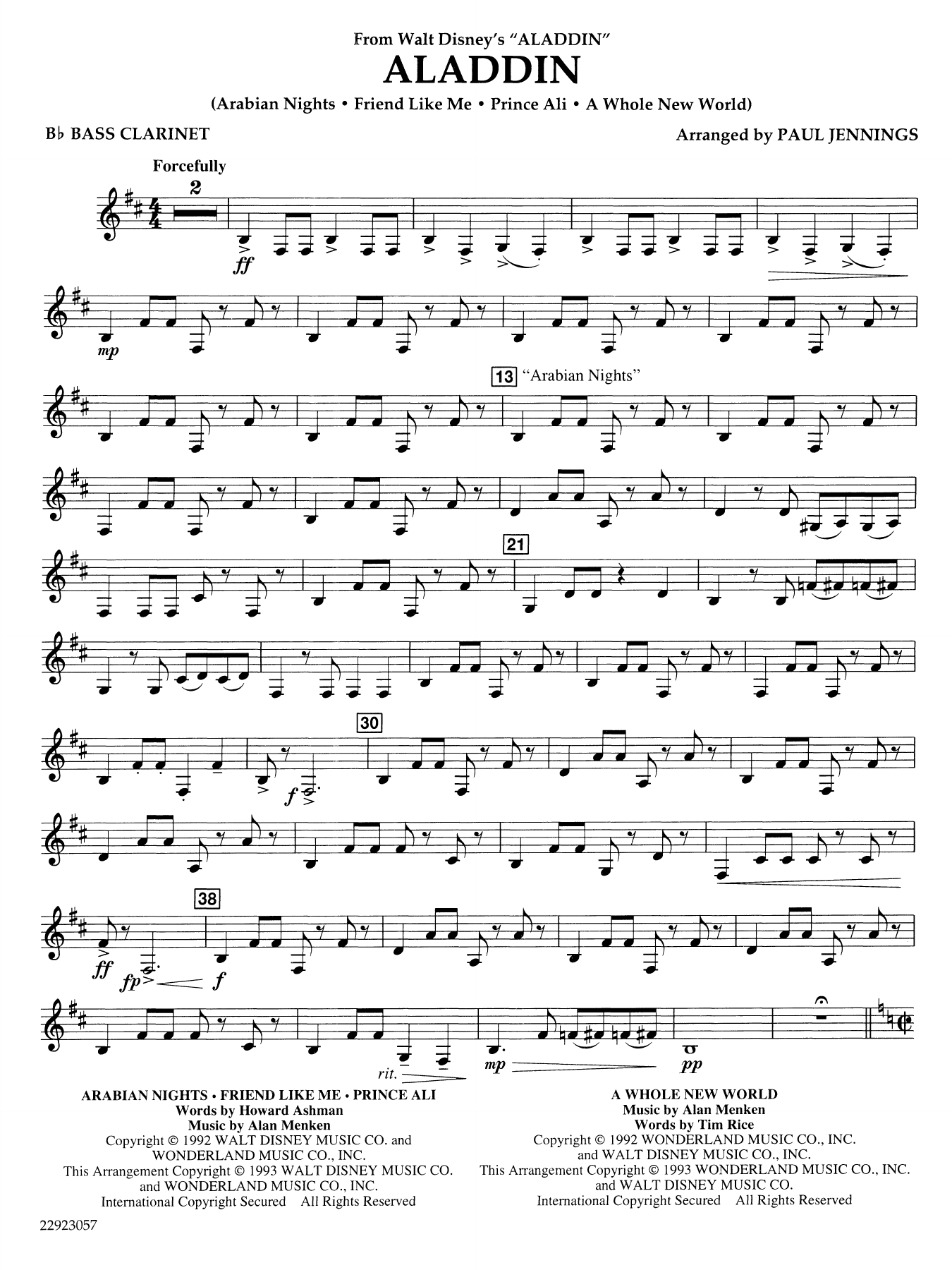 Aladdin (Medley) (arr. Paul Jennings) - Bb Bass Clarinet
