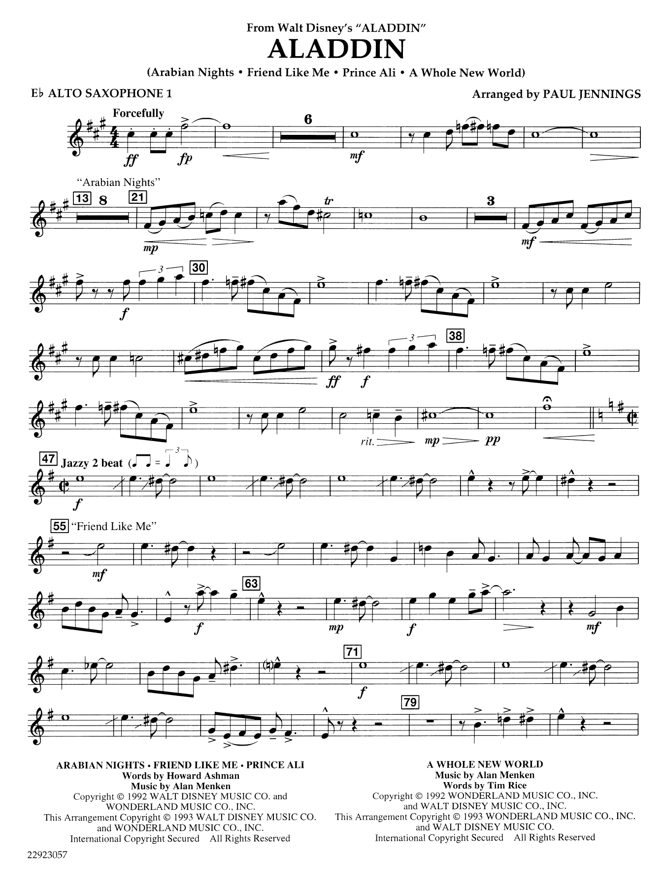 Aladdin (Medley) (arr. Paul Jennings) - Eb Alto Saxophone 1