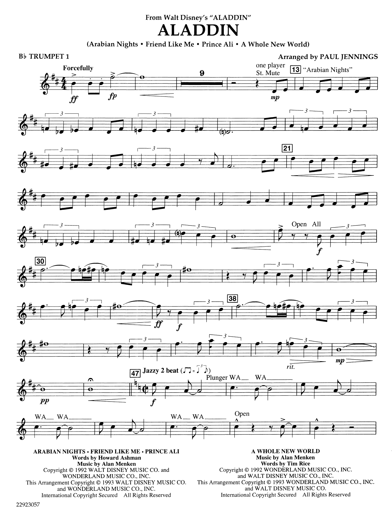 Aladdin (Medley) (arr. Paul Jennings) - Bb Trumpet 1