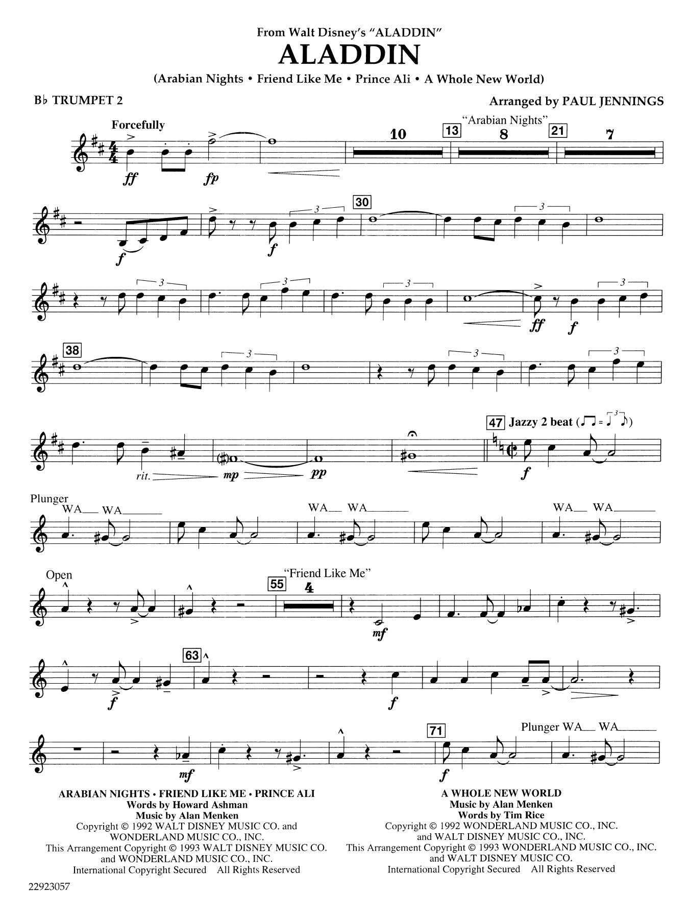 Aladdin (Medley) (arr. Paul Jennings) - Bb Trumpet 2