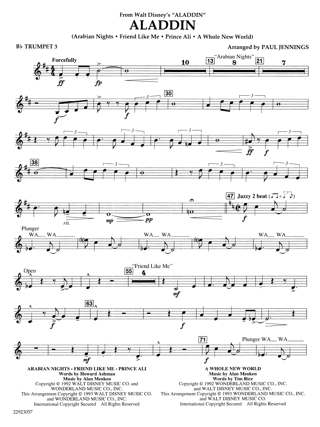 Aladdin (Medley) (arr. Paul Jennings) - Bb Trumpet 3