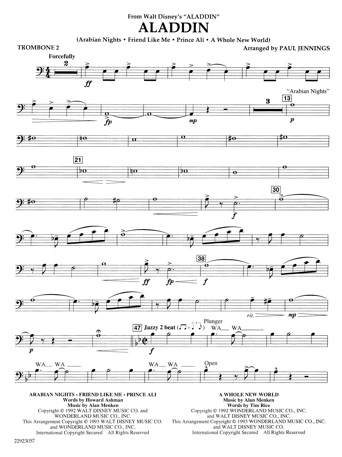 Aladdin (Medley) (arr. Paul Jennings) - Trombone 2