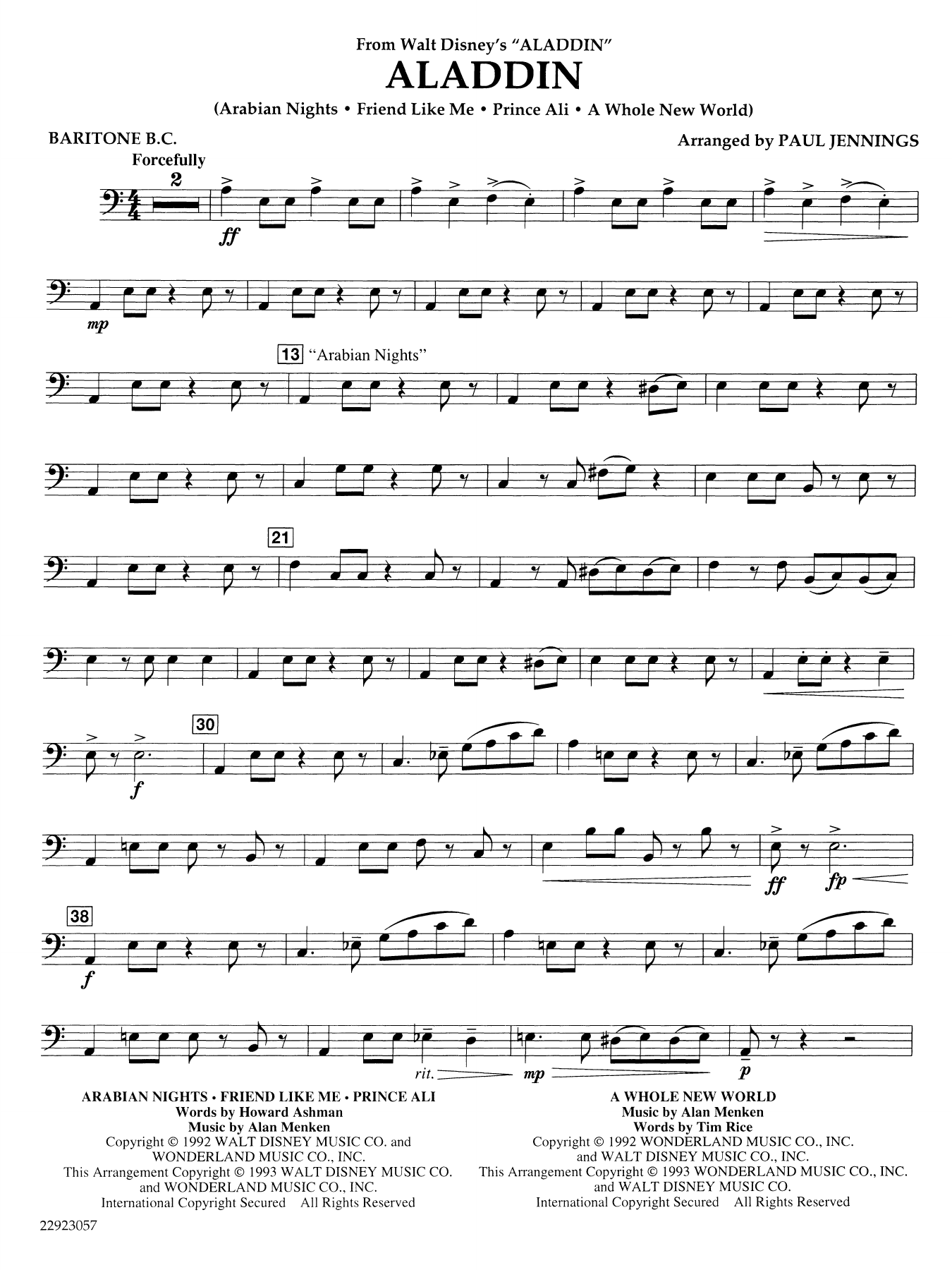 Aladdin (Medley) (arr. Paul Jennings) - Baritone B.C.
