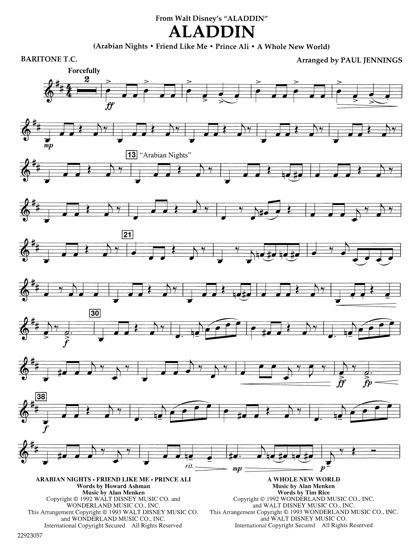 Aladdin (Medley) (arr. Paul Jennings) - Baritone T.C.