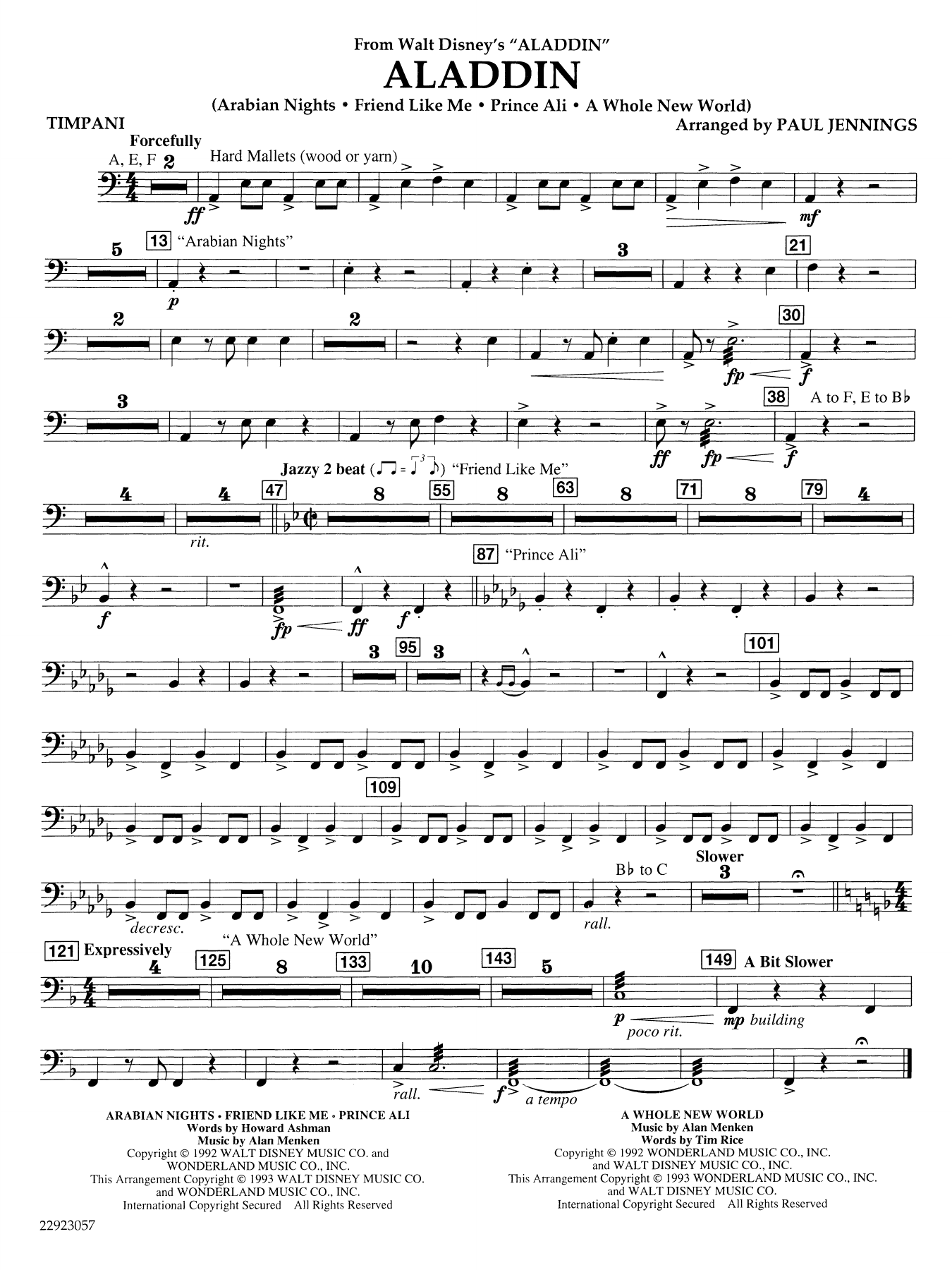 Aladdin (Medley) (arr. Paul Jennings) - Timpani