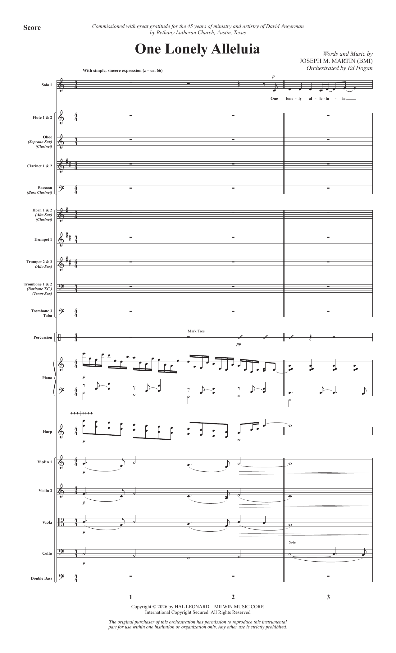 One Lonely Alleluia: Choral Instrumental Pak