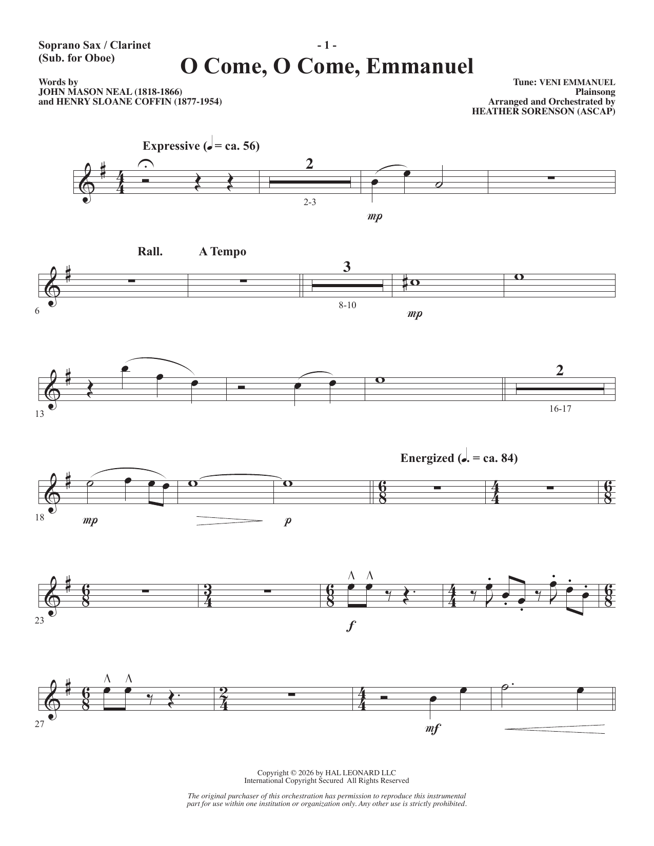 A Carol Mosaic - Soprano Sax/Clarinet(sub oboe): Choral Instrumental Pak