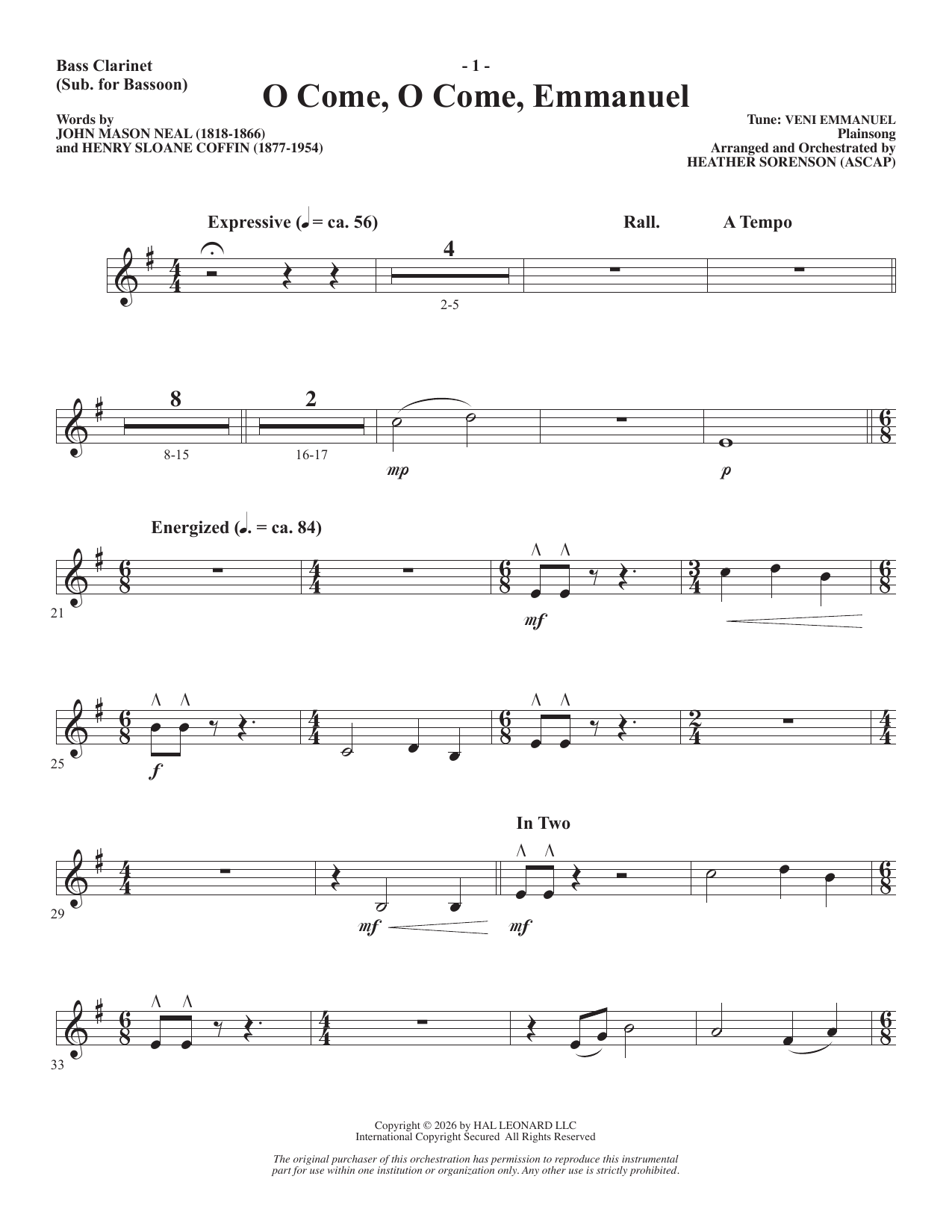 A Carol Mosaic - Bass Clarinet (sub. Bassoon): Choral Instrumental Pak