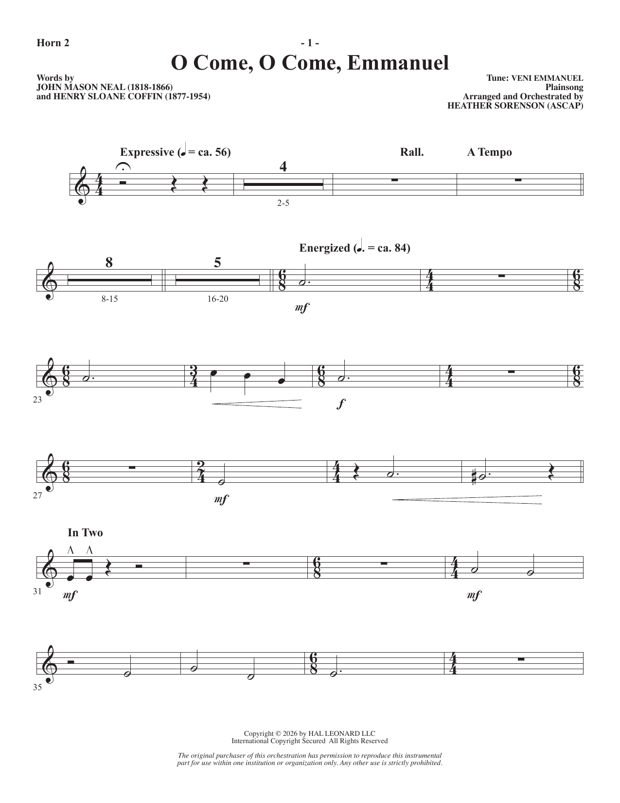 A Carol Mosaic - Horn 2: Choral Instrumental Pak