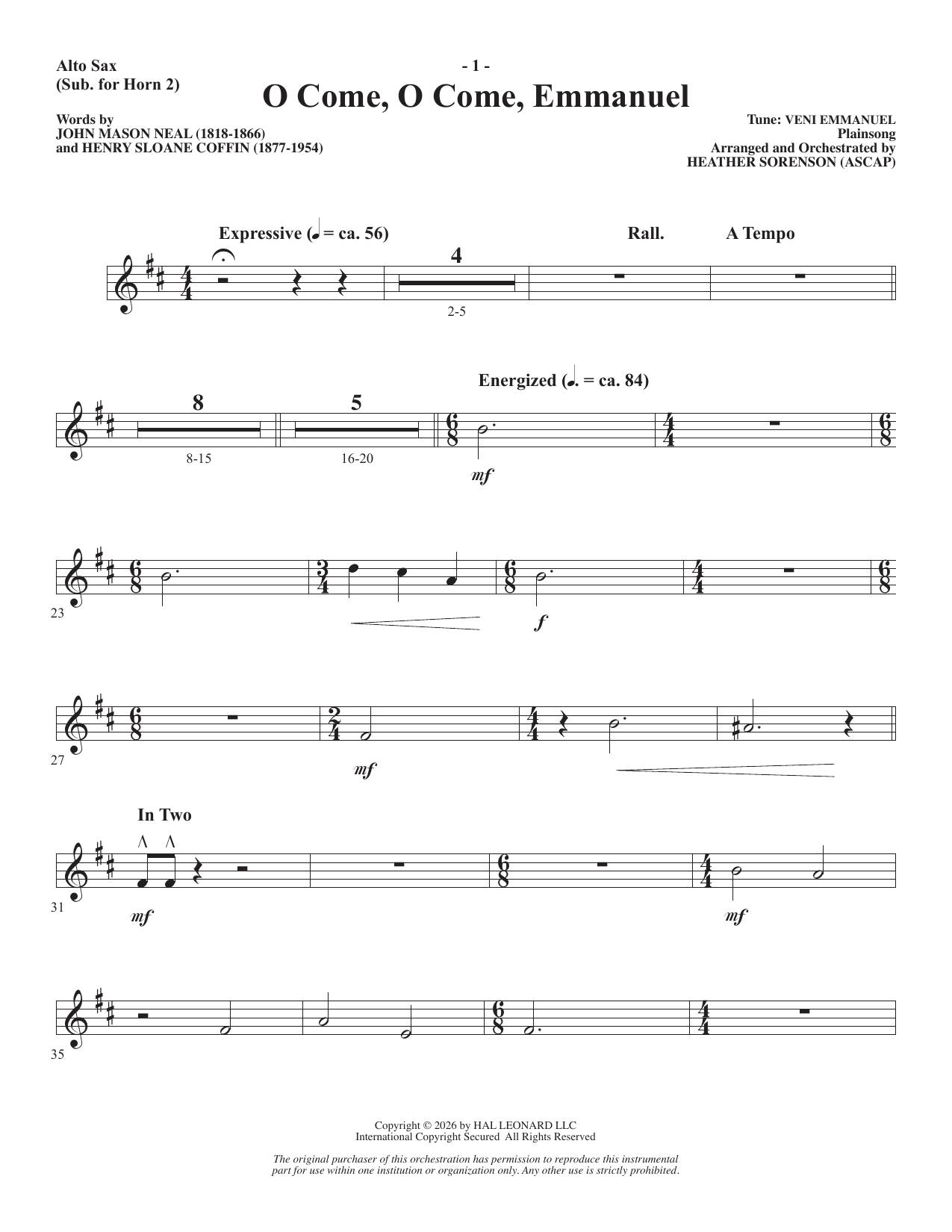 A Carol Mosaic - Alto Sax (sub. Horn 2): Choral Instrumental Pak
