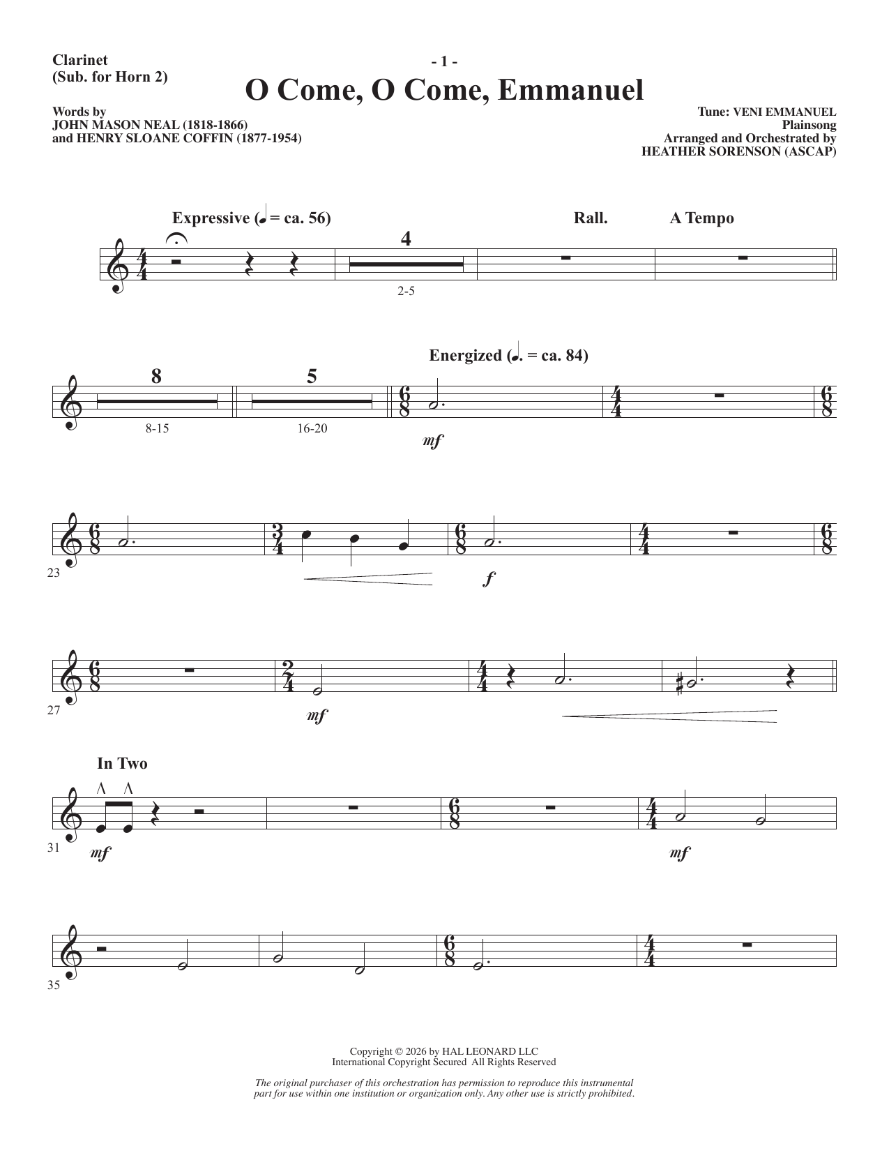 A Carol Mosaic - Clarinet (sub Horn 2): Choral Instrumental Pak