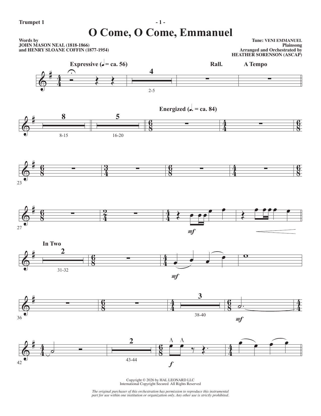 A Carol Mosaic - Trumpet 1: Choral Instrumental Pak