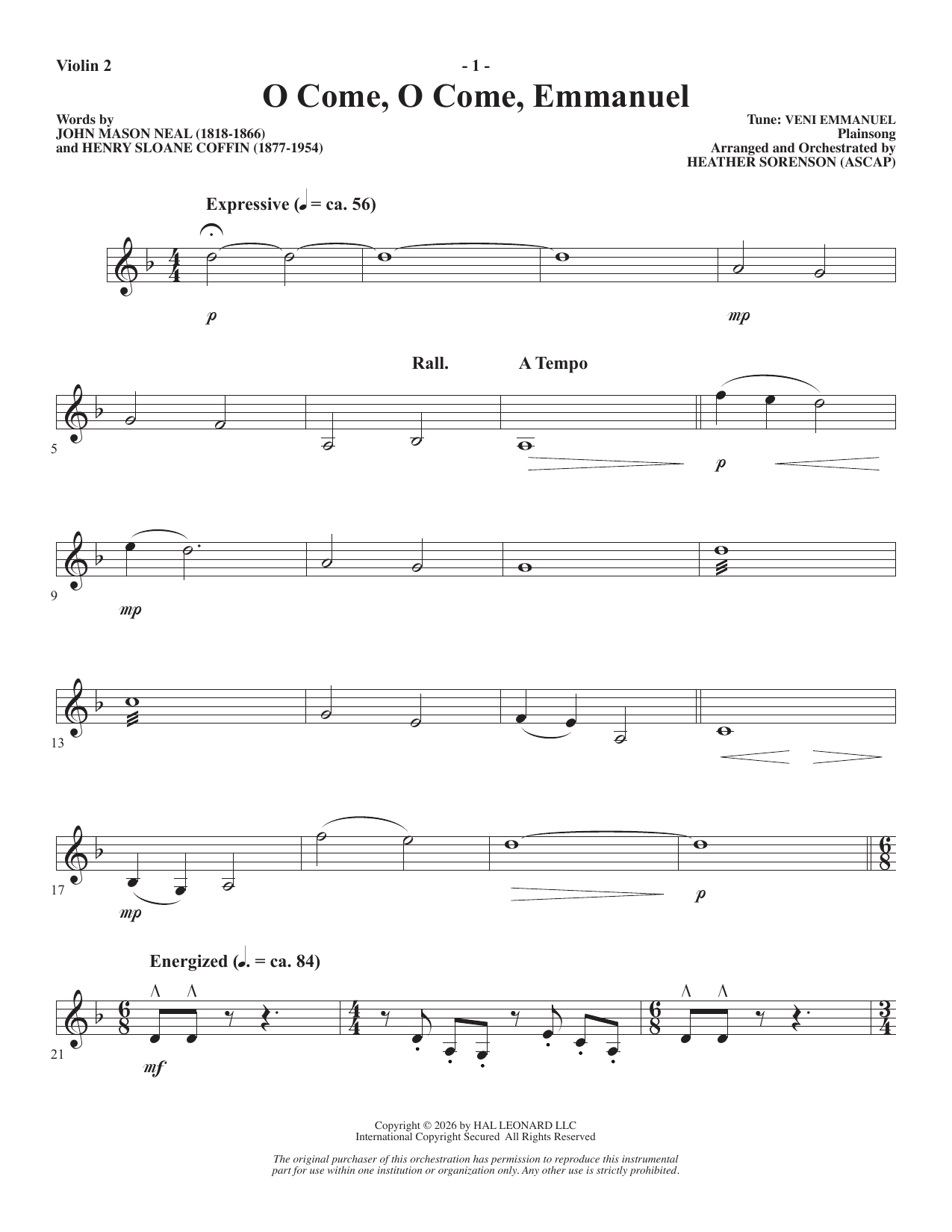 A Carol Mosaic - Violin 2: Choral Instrumental Pak
