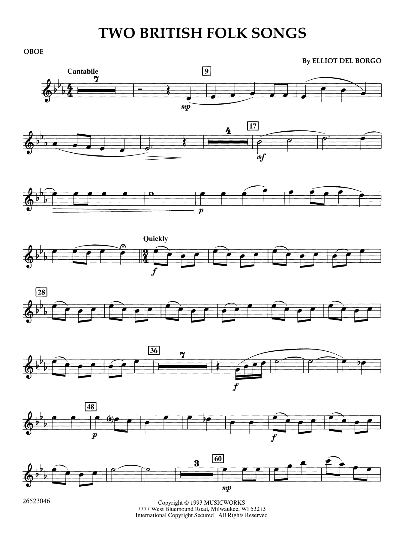 Two British Folk Songs - Oboe
