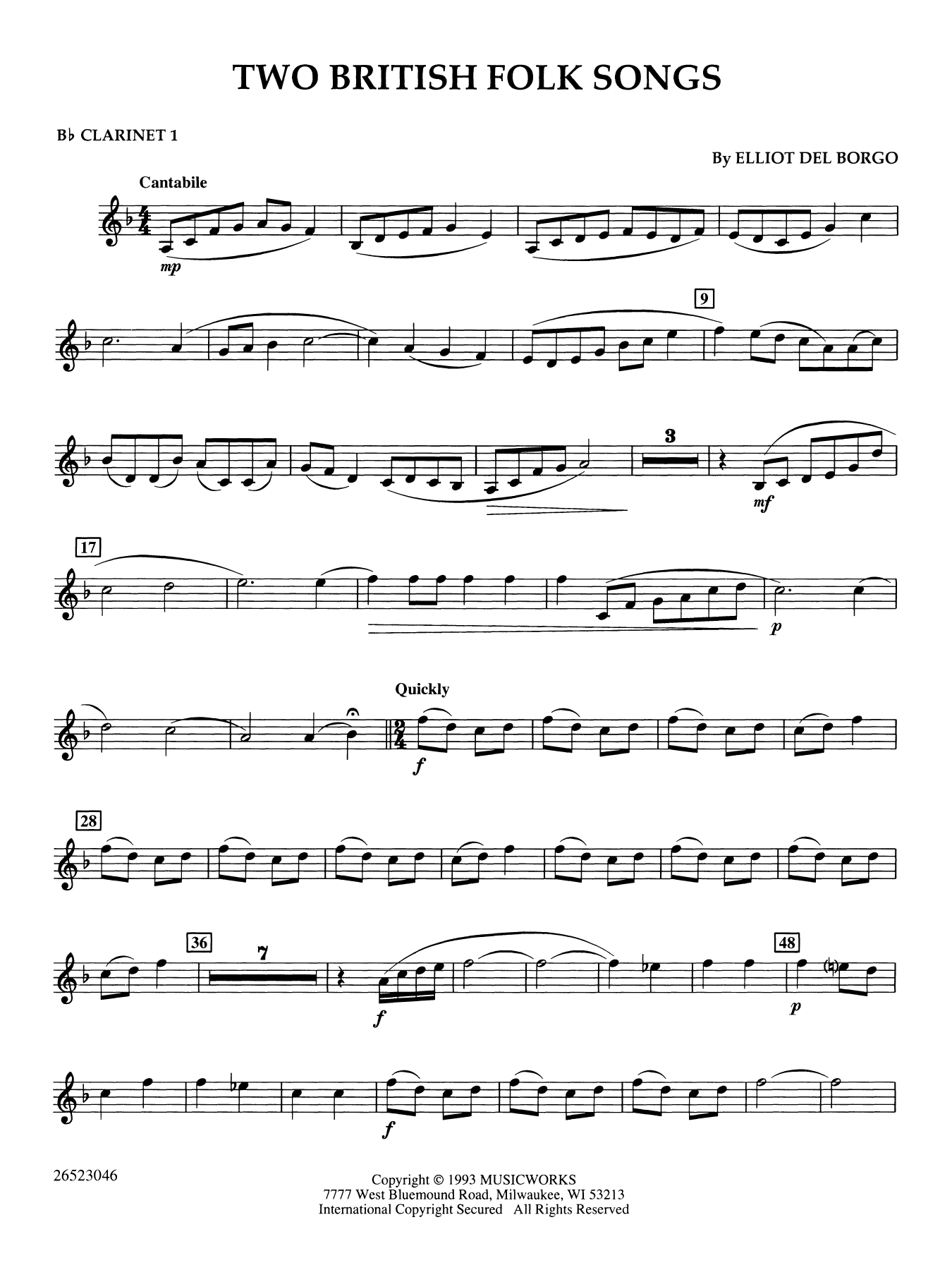 Two British Folk Songs - Bb Clarinet 1