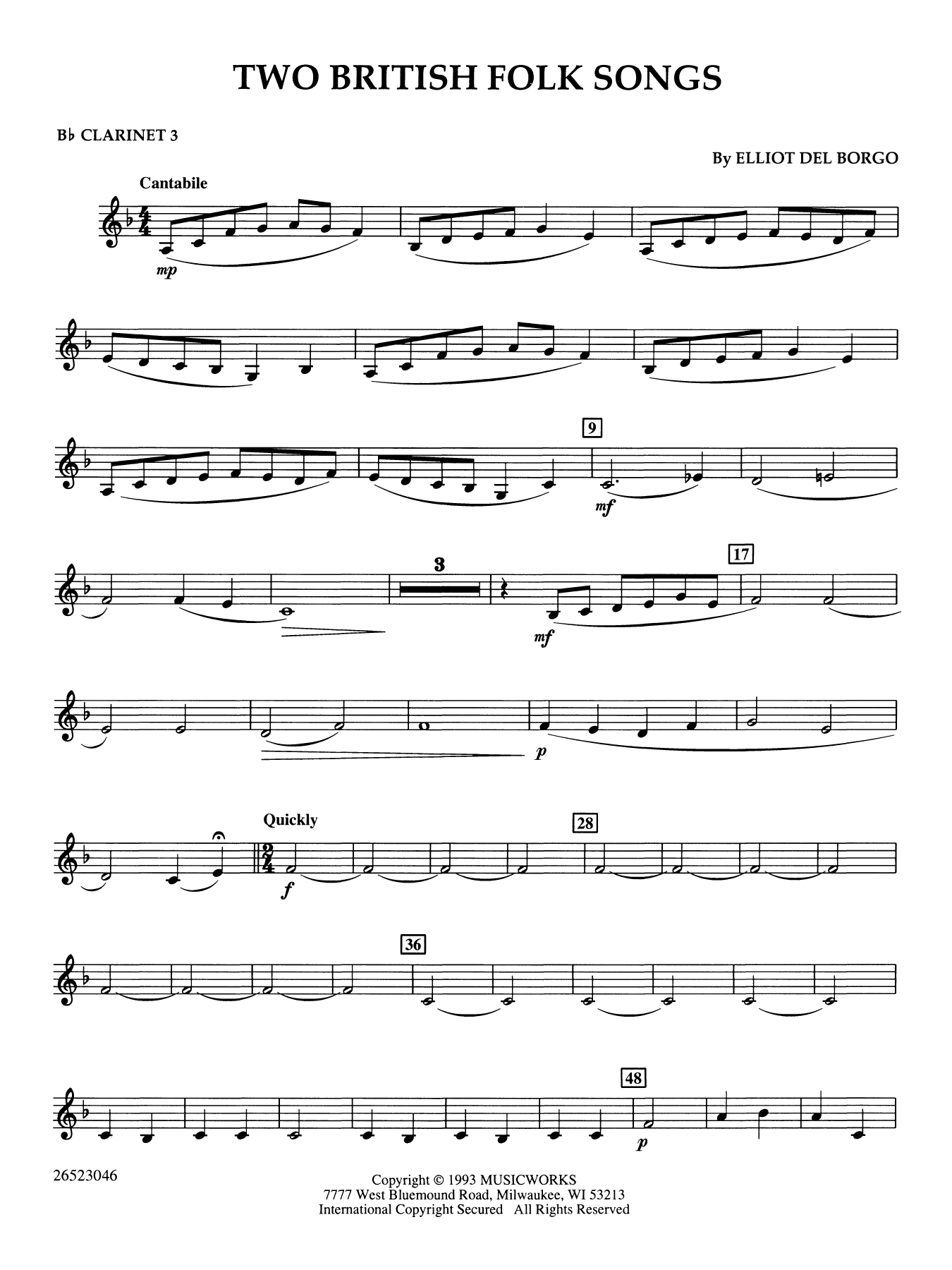 Two British Folk Songs - Bb Clarinet 3