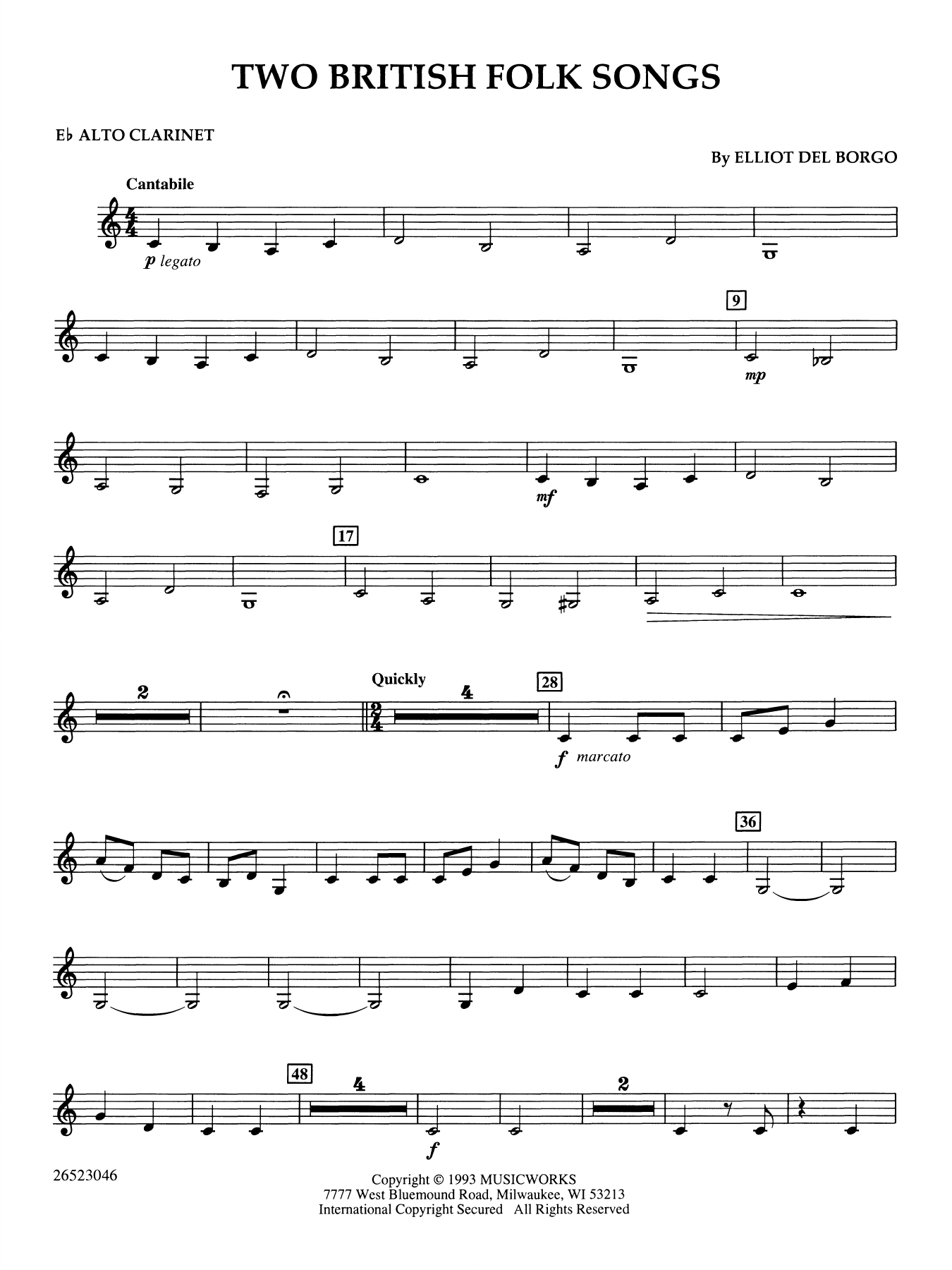 Two British Folk Songs - Eb Alto Clarinet