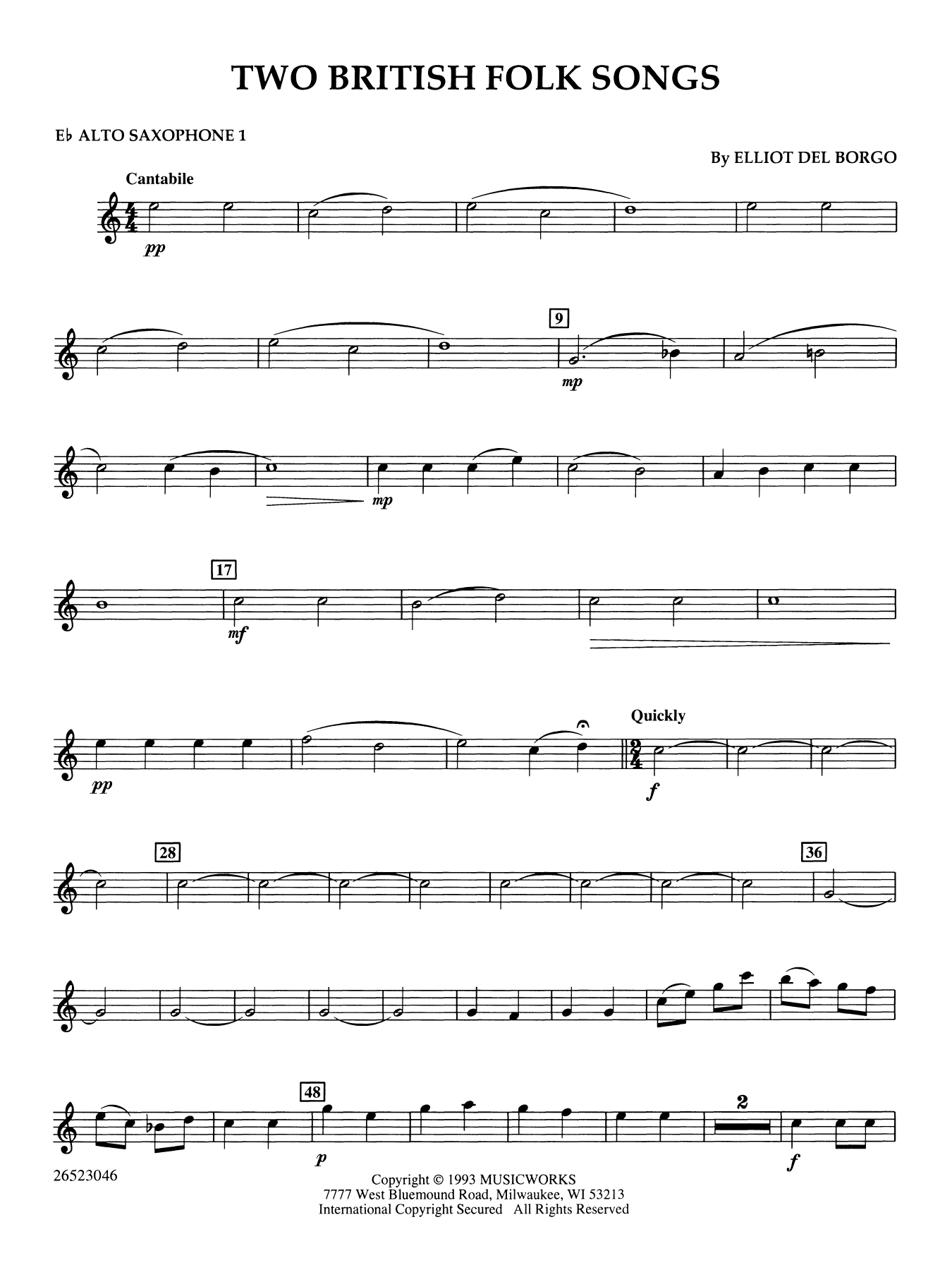 Two British Folk Songs - Eb Alto Saxophone 1