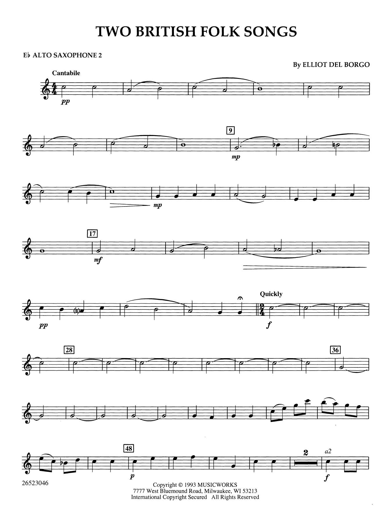 Two British Folk Songs - Eb Alto Saxophone 2