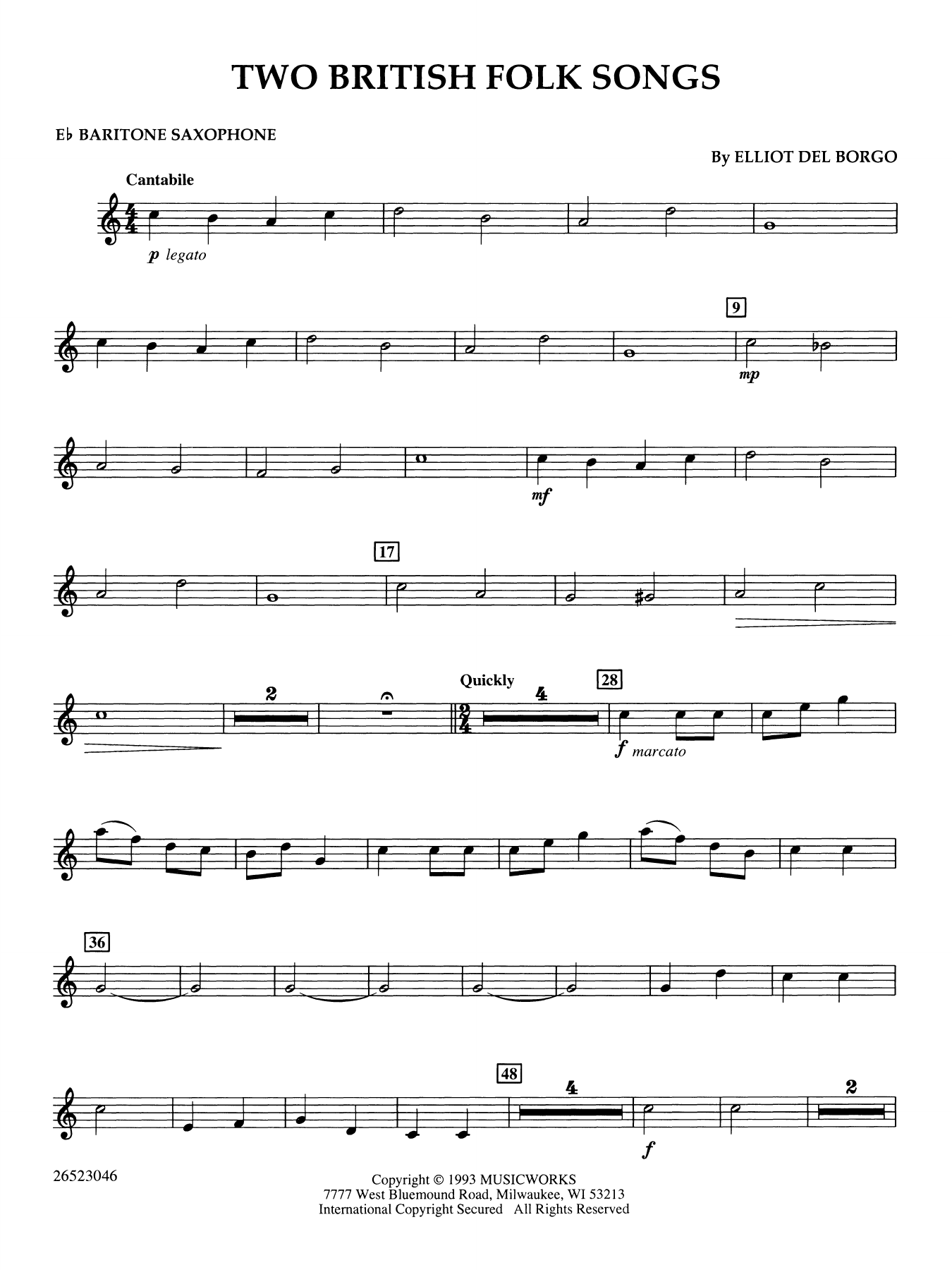 Two British Folk Songs - Eb Baritone Saxophone