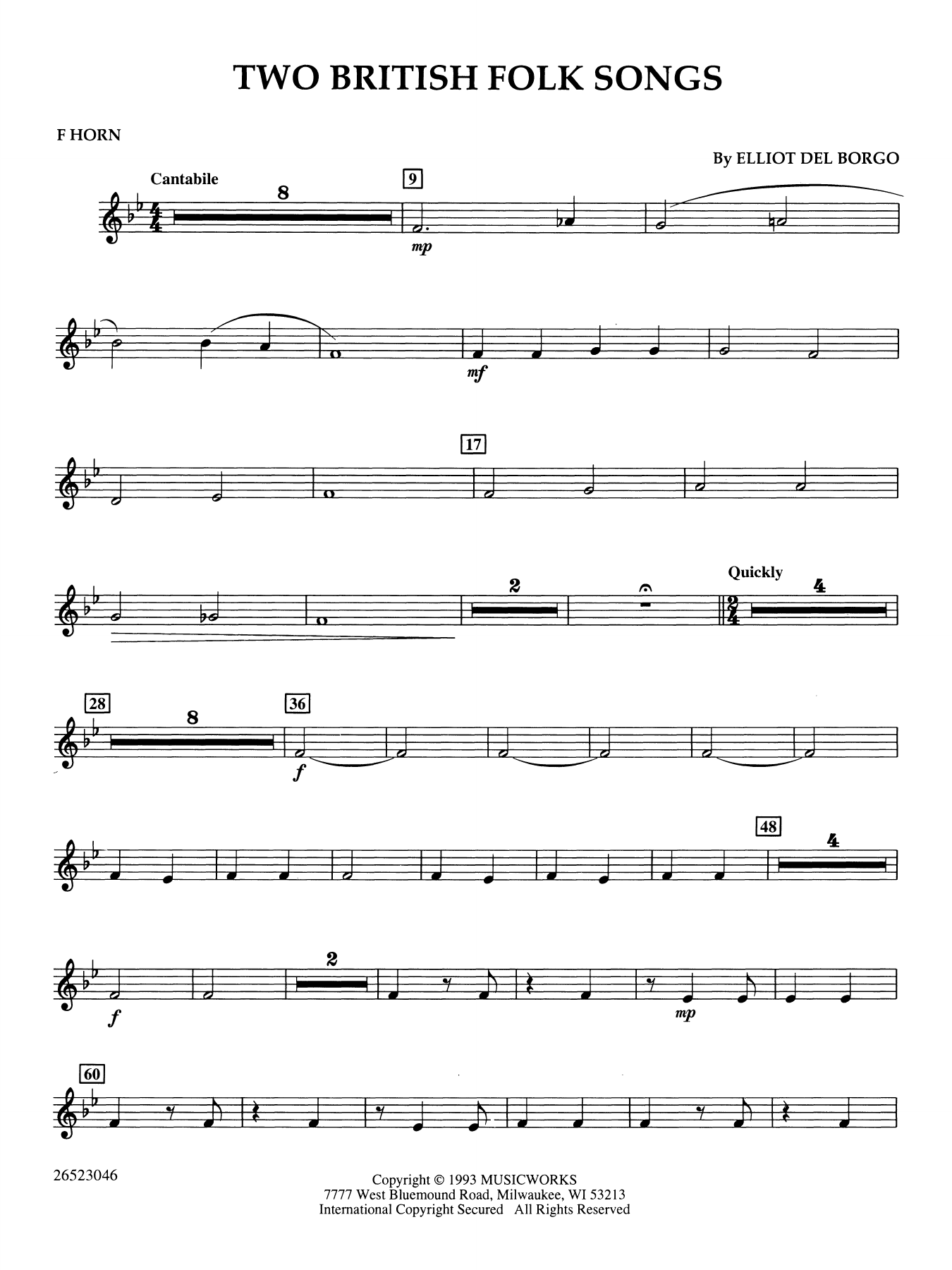 Two British Folk Songs - F Horn