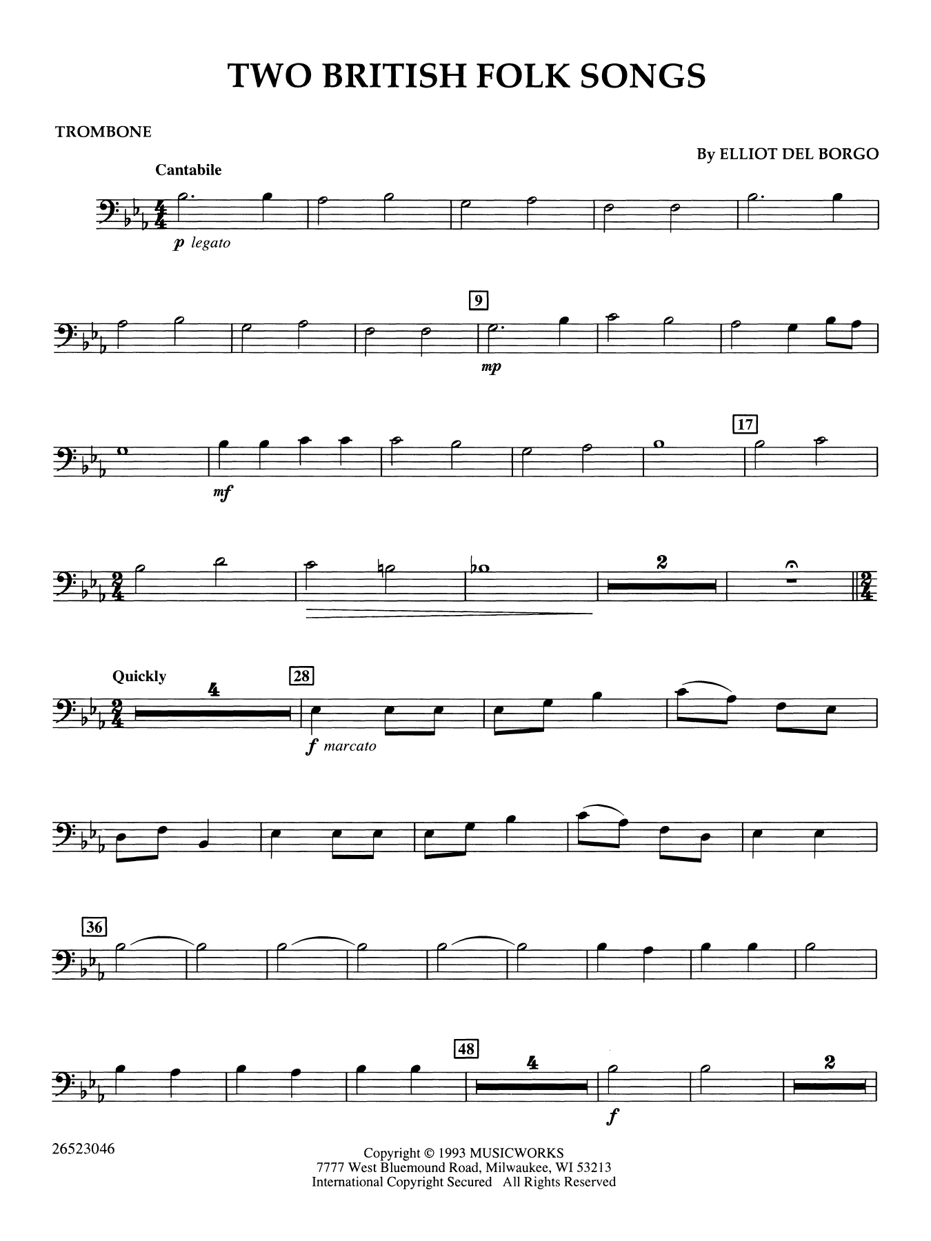 Two British Folk Songs - Trombone