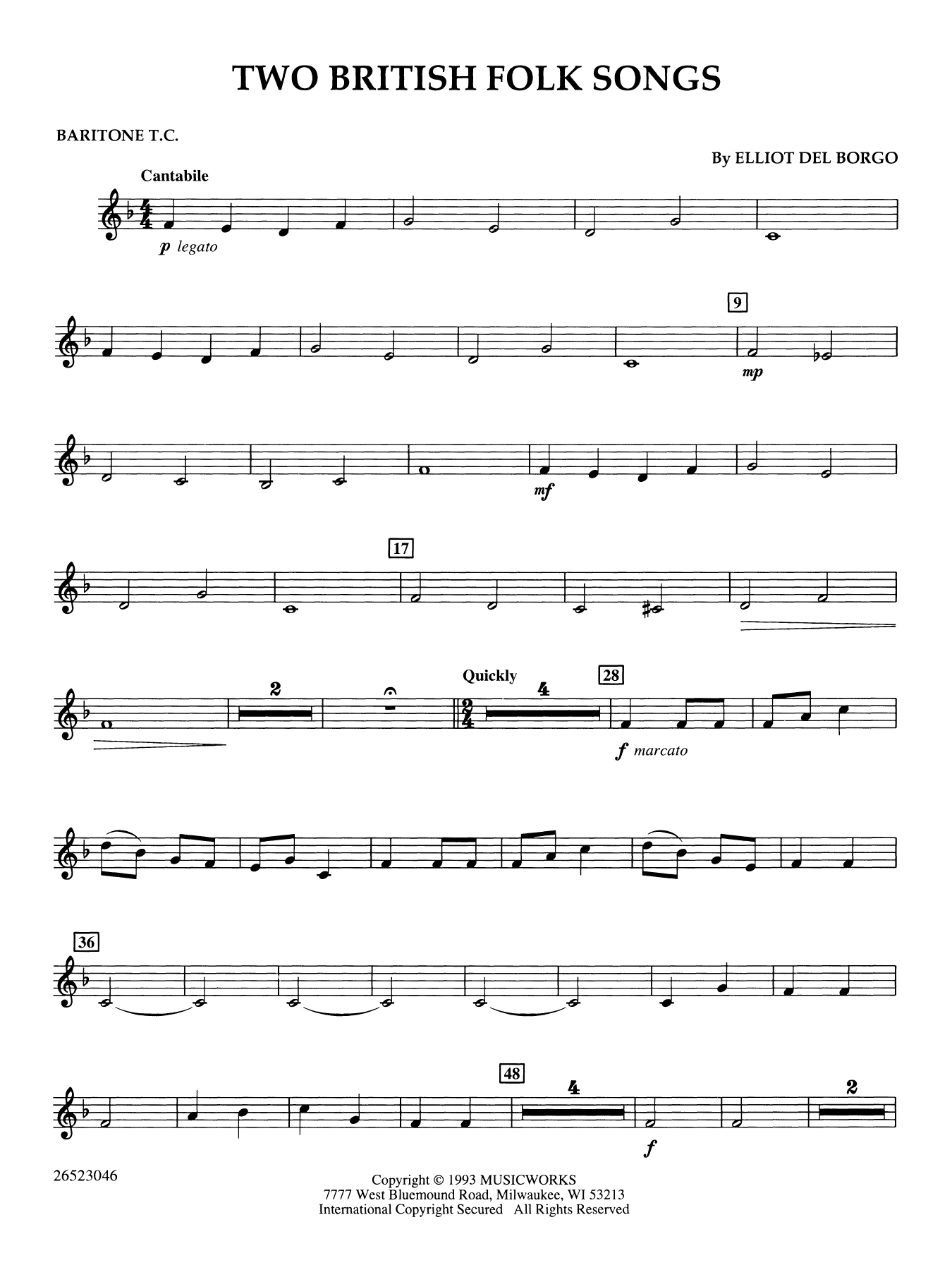 Two British Folk Songs - Baritone T.C.