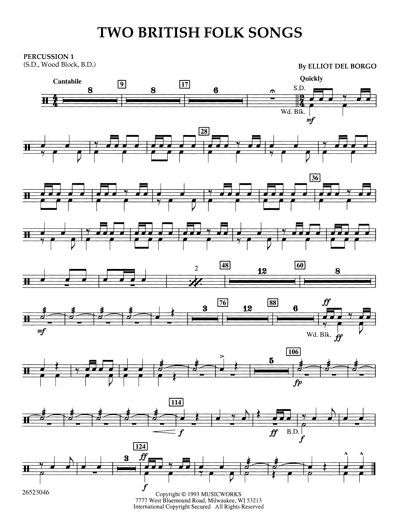 Two British Folk Songs - Percussion 1