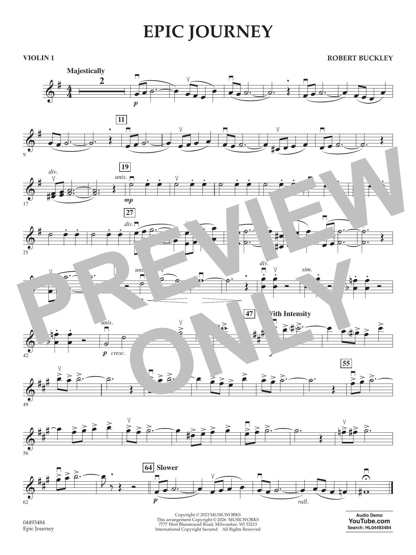 Epic Journey - Violin 1