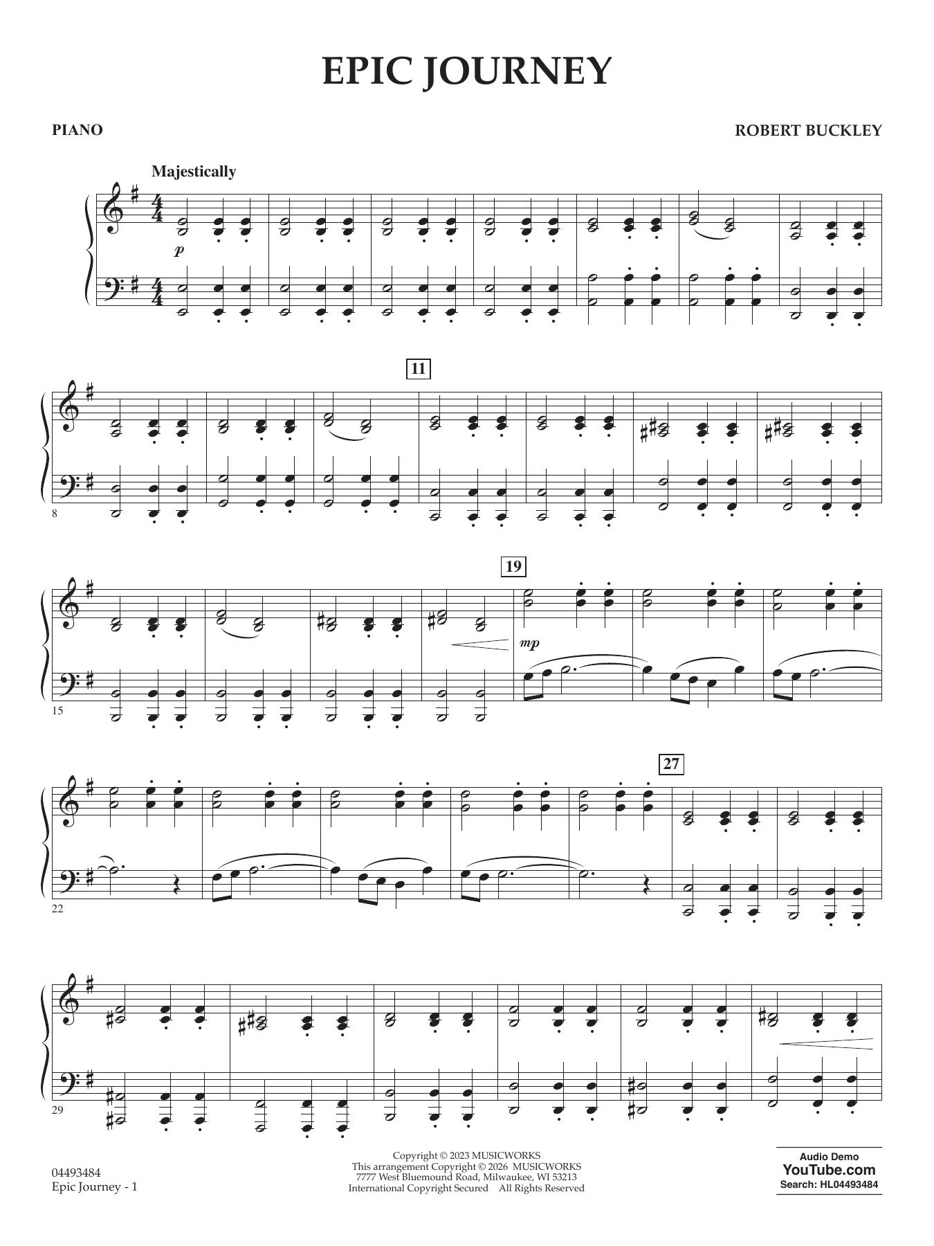 Epic Journey - Piano