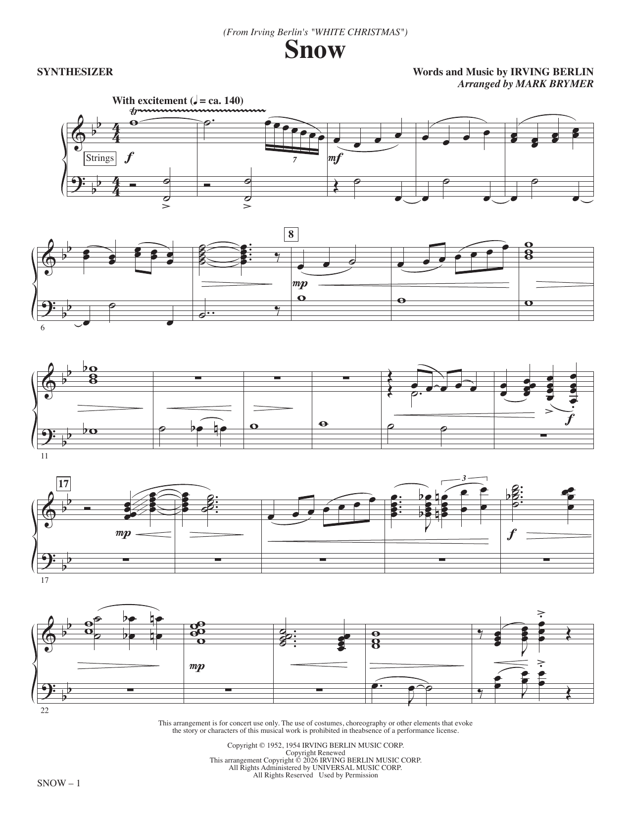 Snow (arr. Mark Brymer): Choral Instrumental Pak