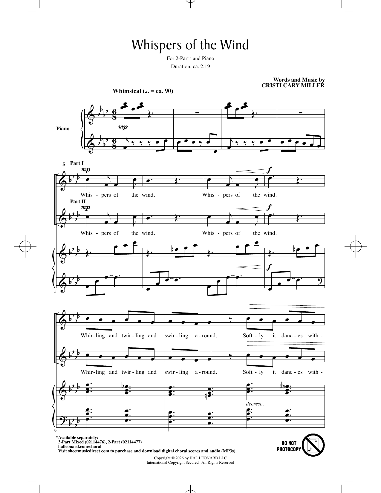Whispers Of The Wind: 2-Part Choral Octavo