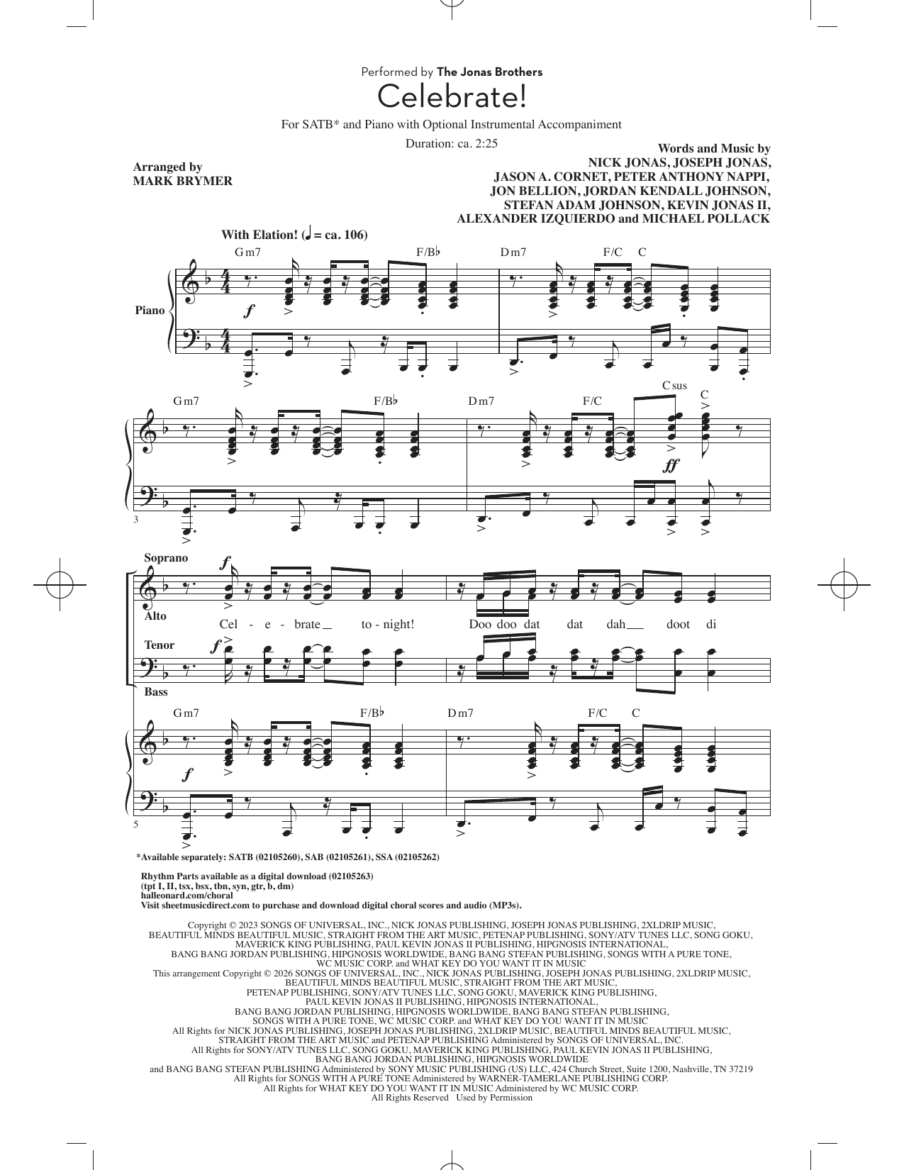 Celebrate! (arr. Mark Brymer): SATB Choral Octavo