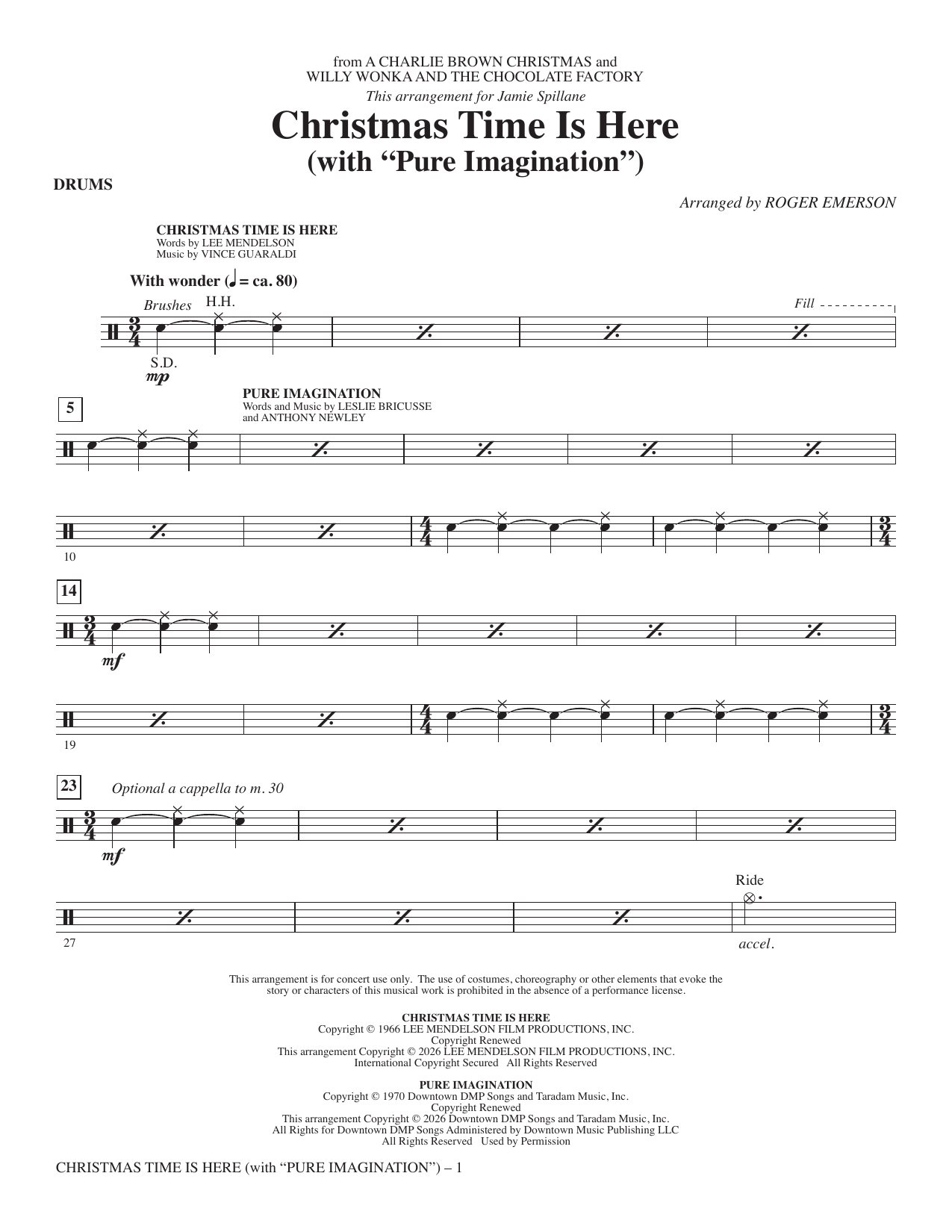 Christmas Time Is Here (with Pure Imagination) - Drums: Choral Instrumental Pak