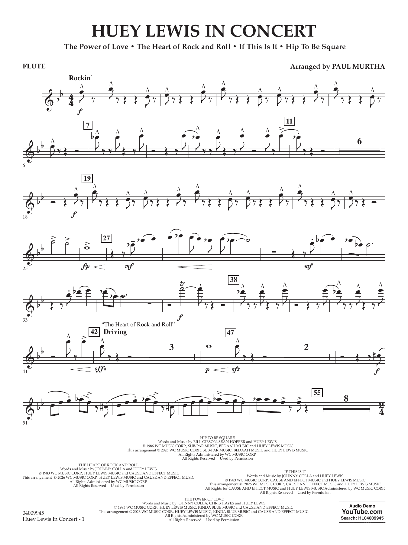 Huey Lewis In Concert - Flute