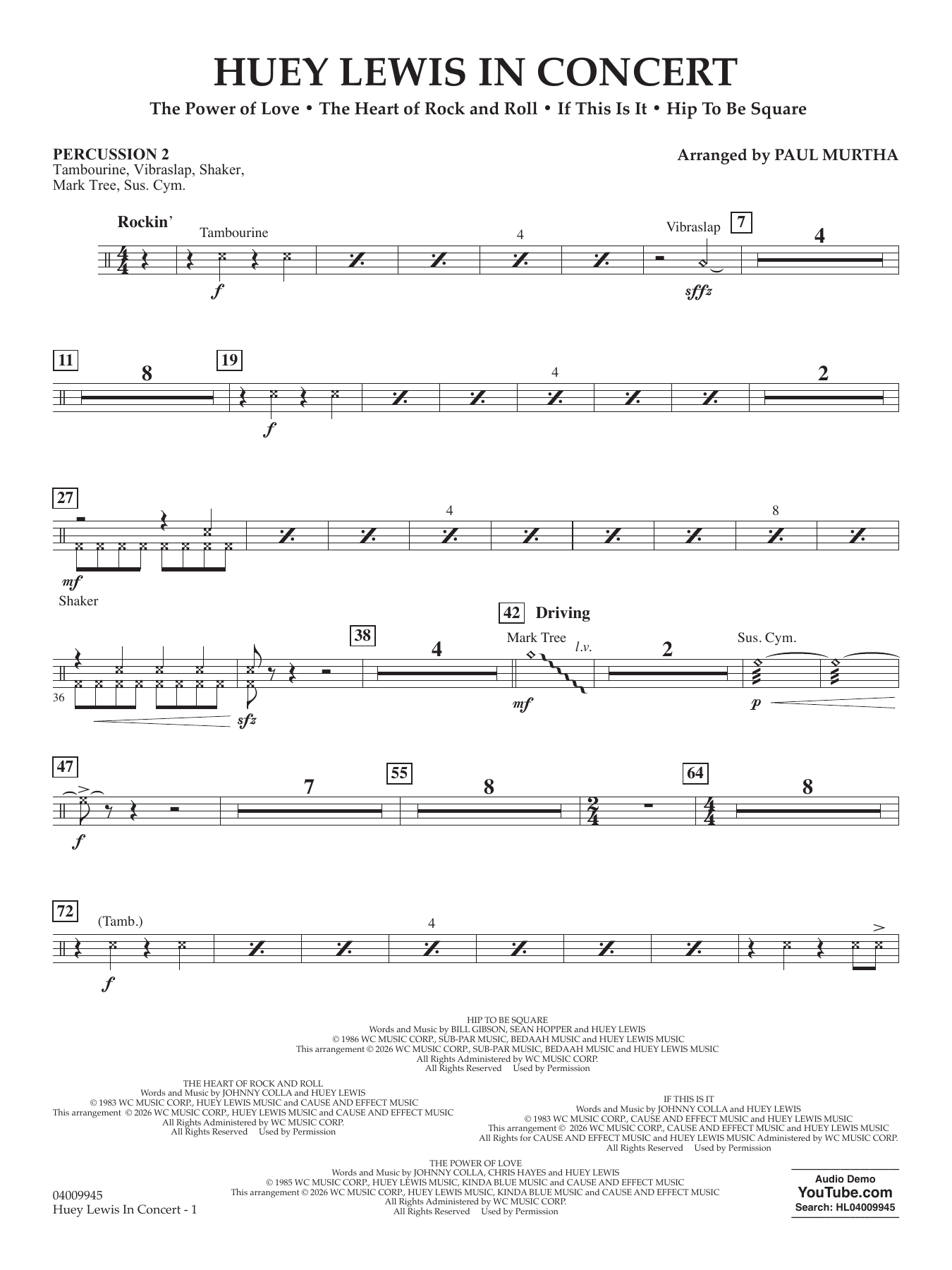Huey Lewis In Concert - Percussion 2