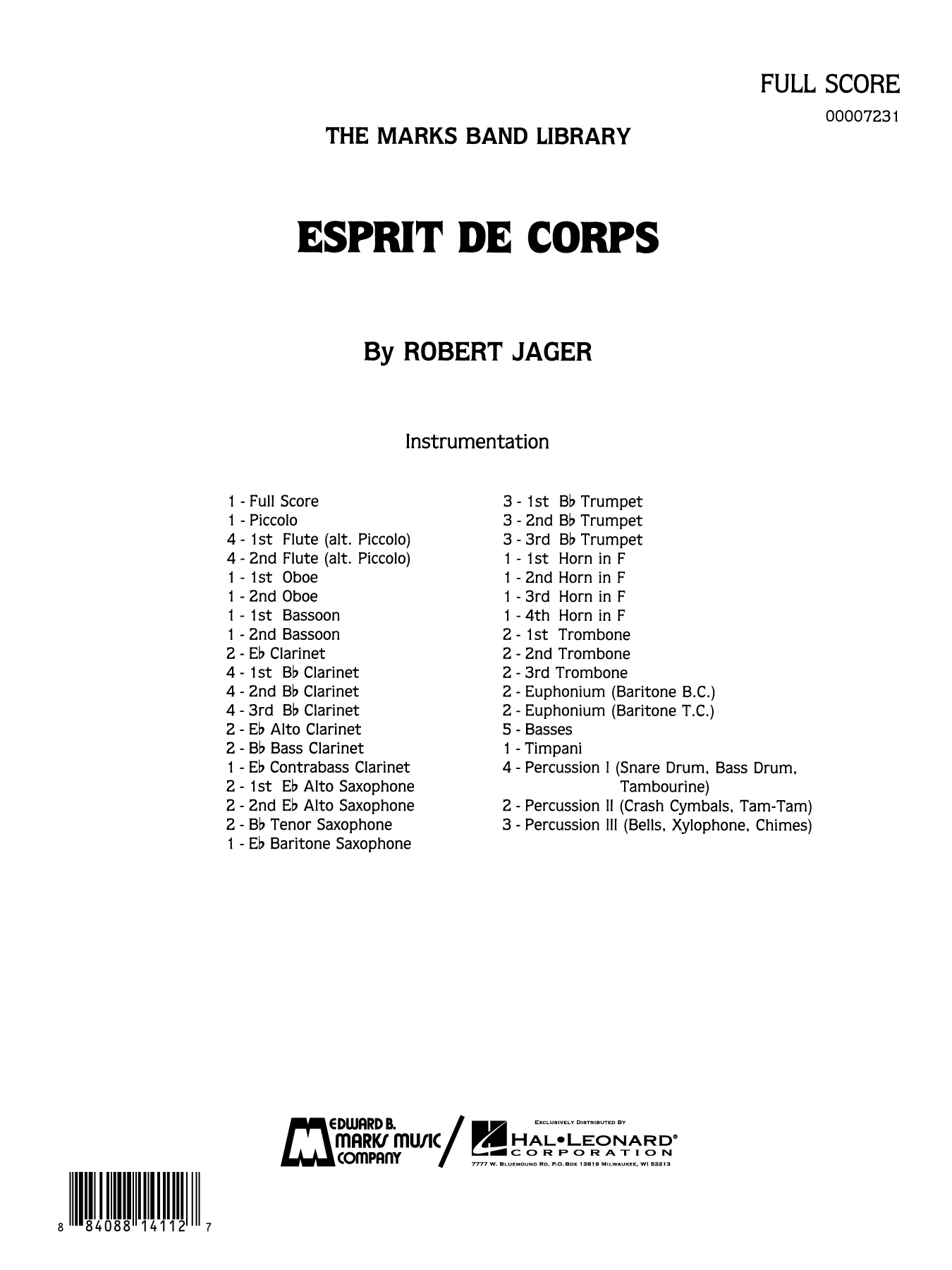 Esprit de Corps: Concert Band Conductor Score & Parts