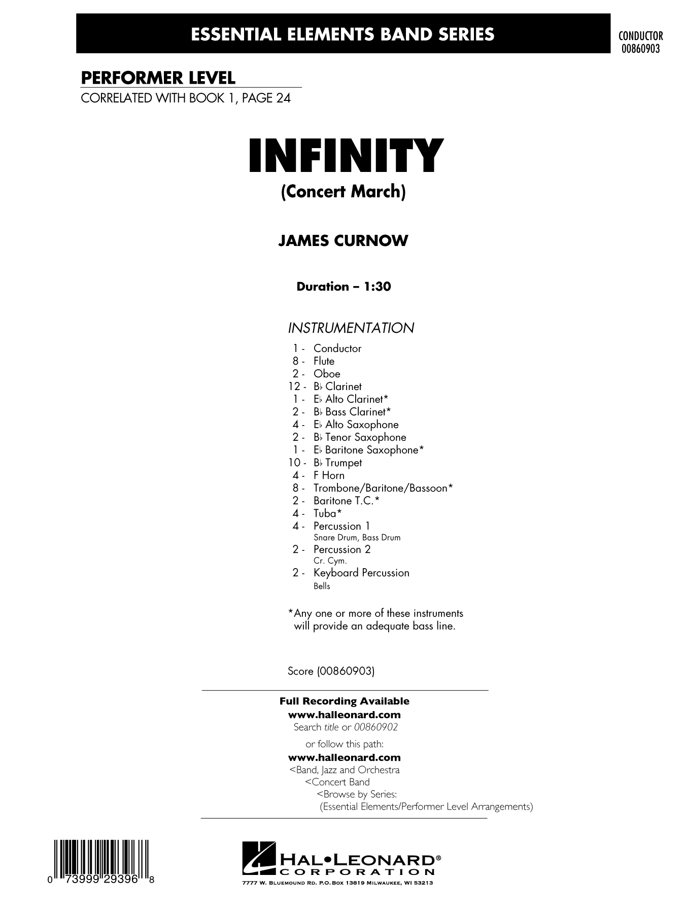 Infinity (Concert March): Concert Band Conductor Score & Parts