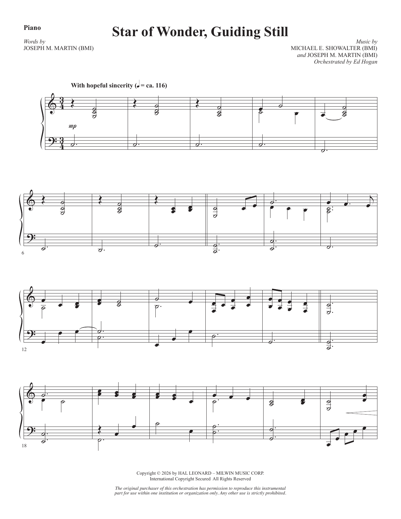 Star Of Wonder, Guiding Still - Piano: Choral Instrumental Pak