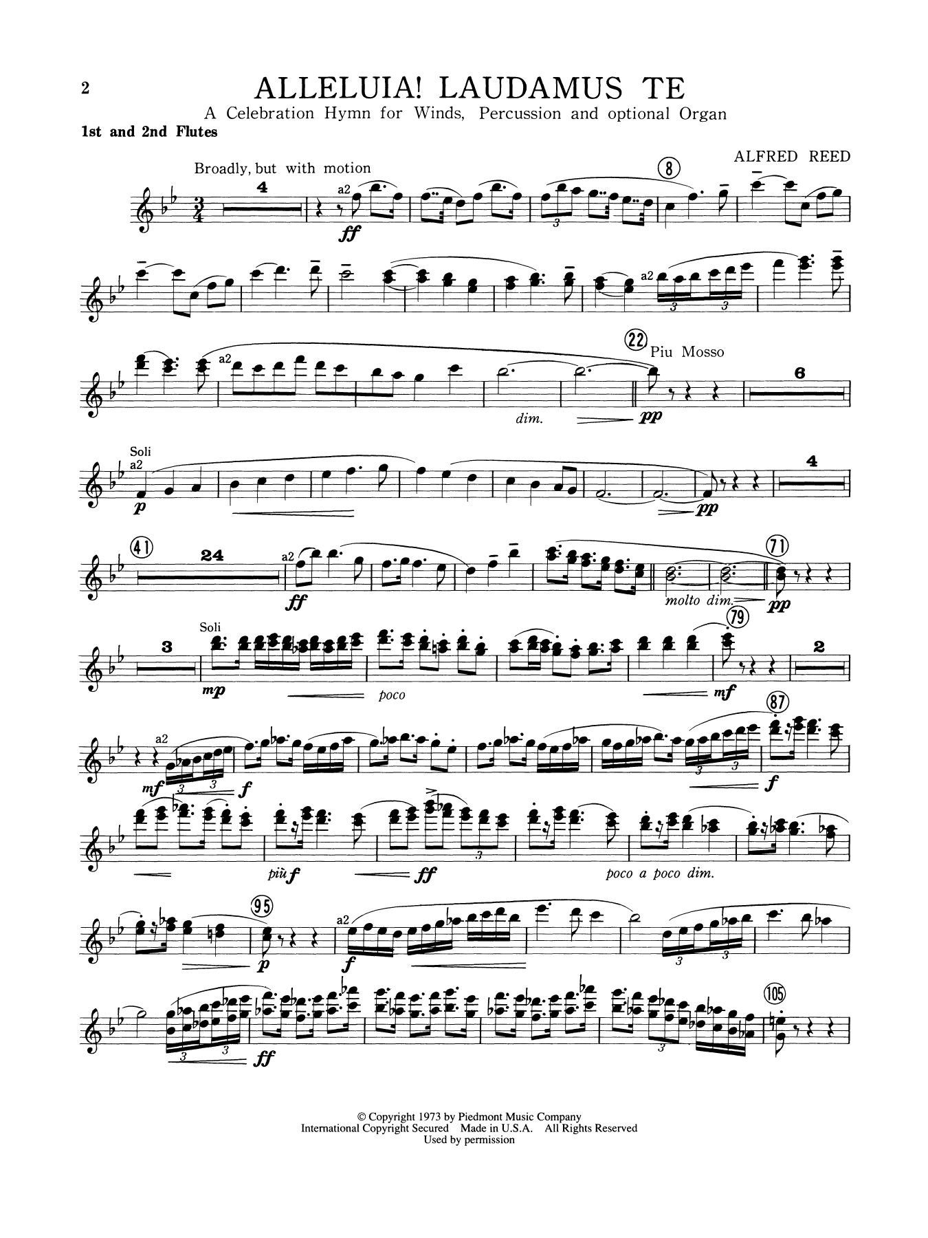 Alleluia Laudamus Te - 1st 2nd Flute