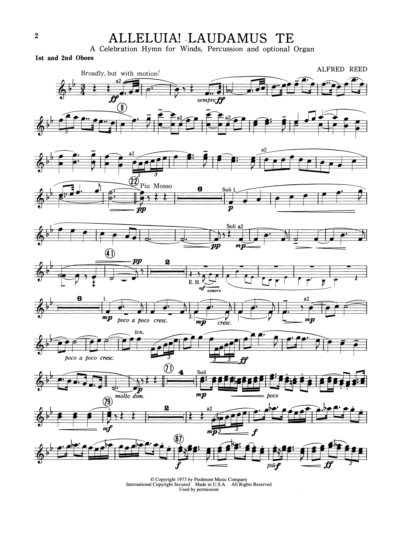 Alleluia Laudamus Te - 1st 2nd Oboe