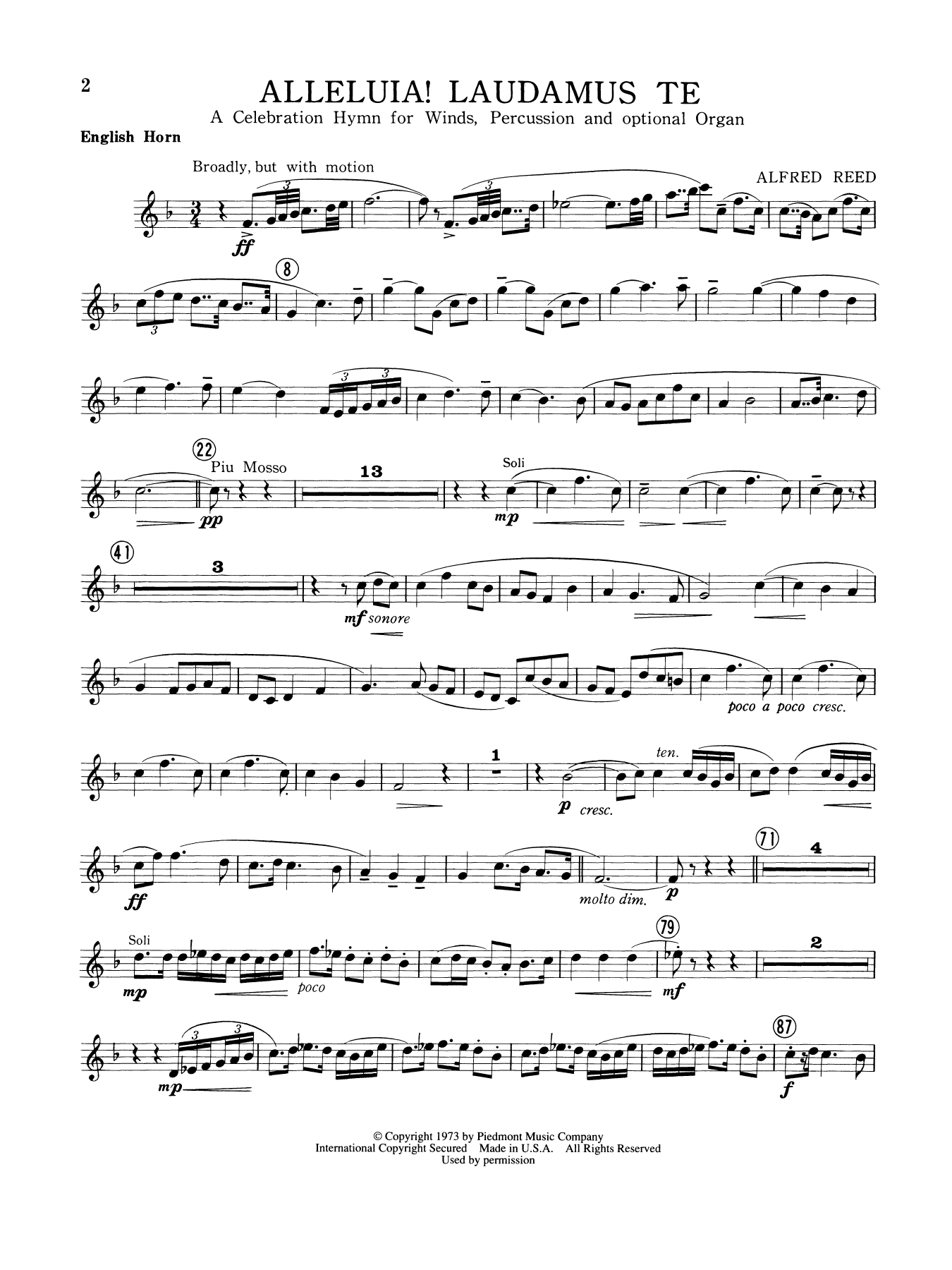 Alleluia Laudamus Te - English Horn