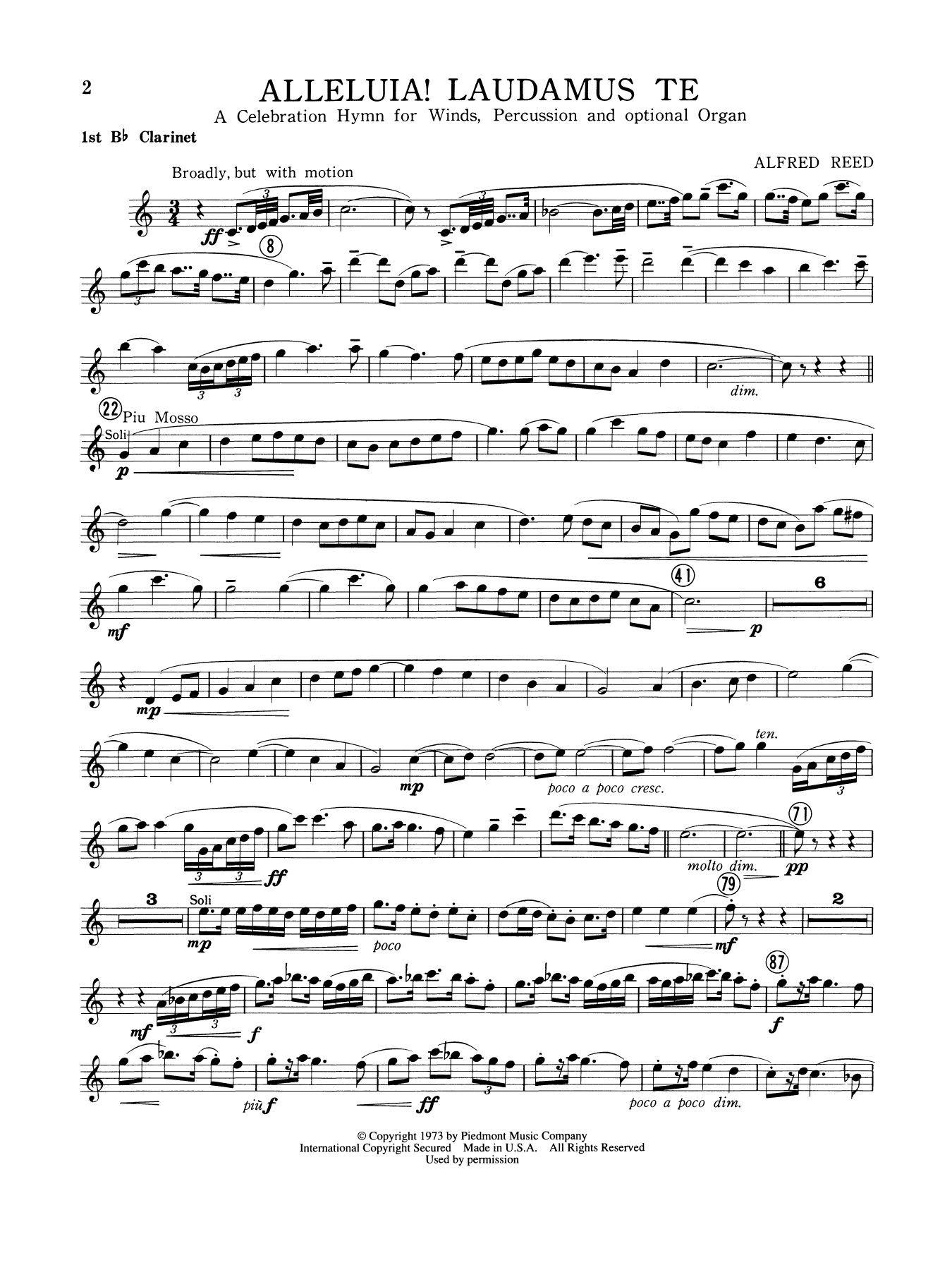Alleluia Laudamus Te - 1st Bb Clarinet